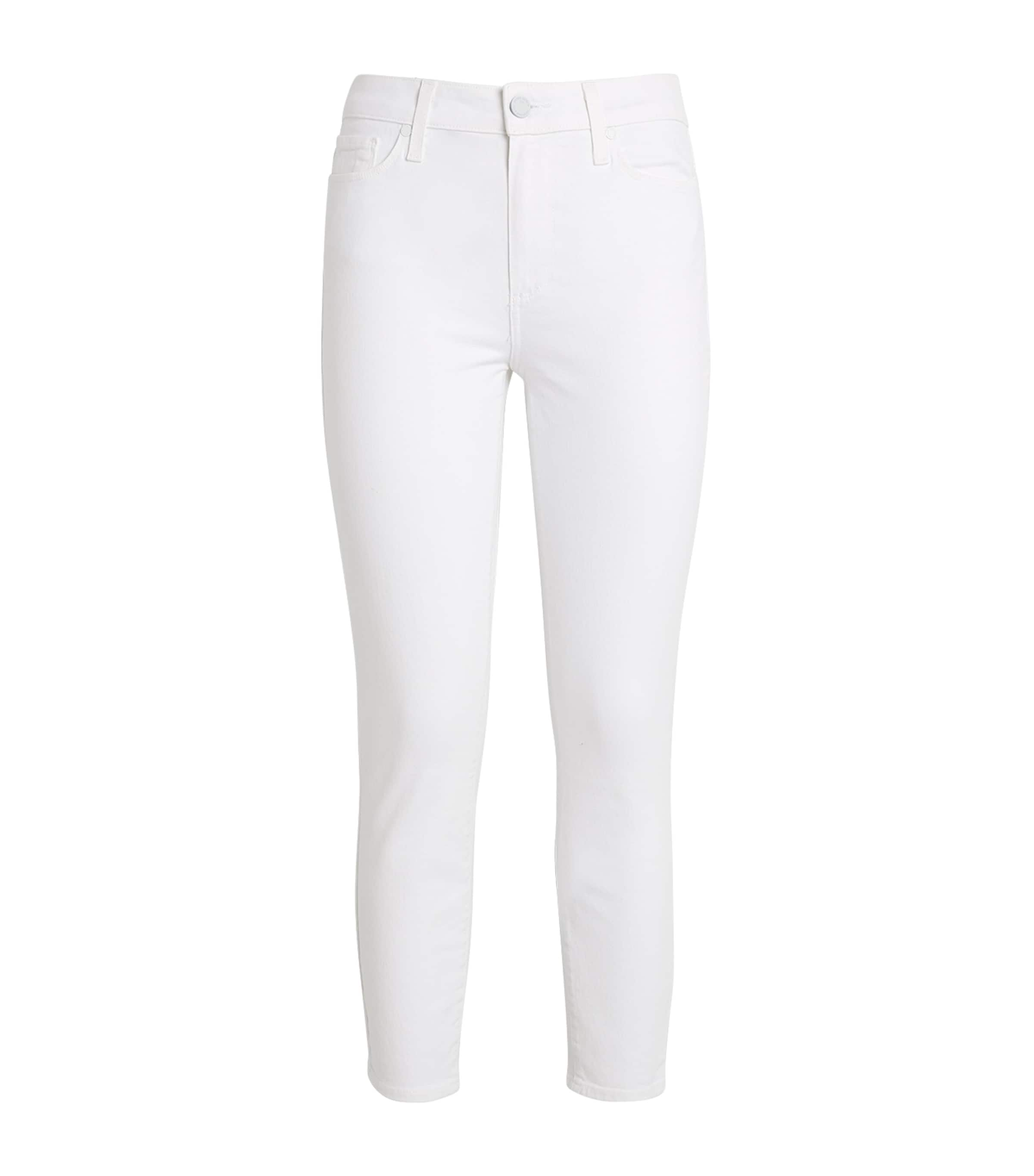 Shop Paige Cropped Hoxton High-rise Skinny Jeans In White