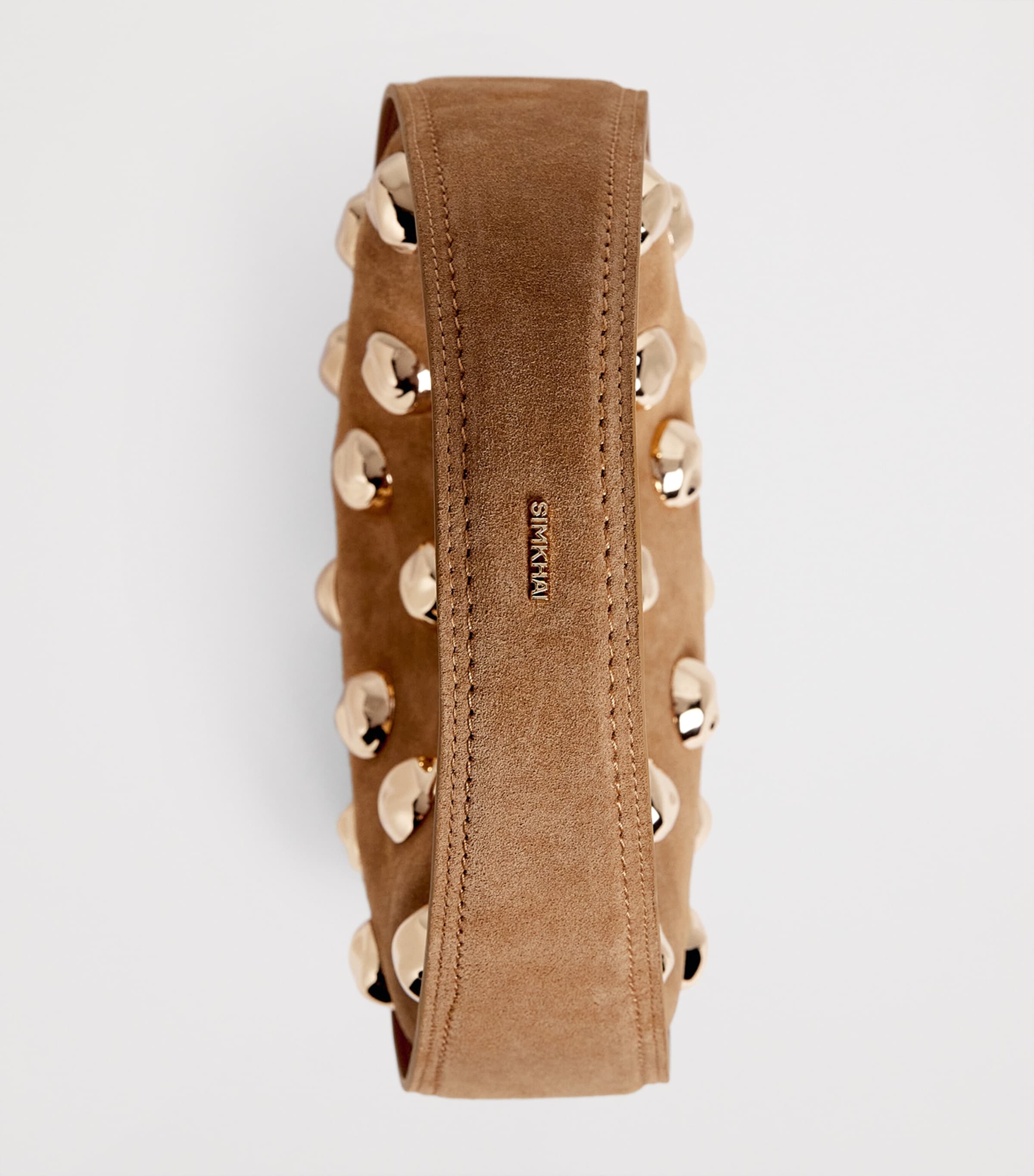 Suede Embellished Finn Shoulder Bag CAMEL Image 6