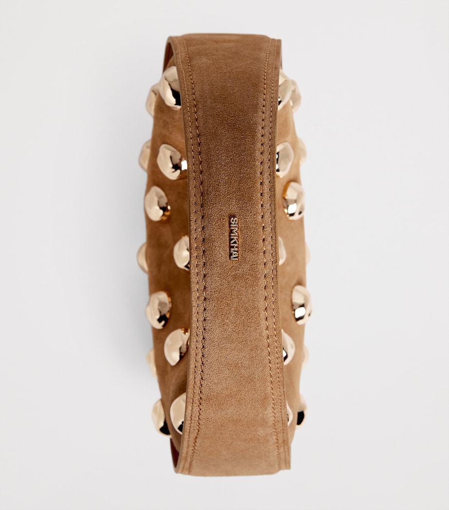 Suede Embellished Finn Shoulder Bag CAMEL Image 6