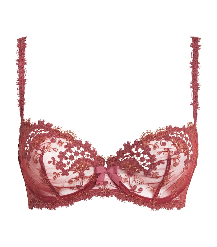 Simone Perele Womens Lace Wish Half-Cup Bra Santal Pink Image 1
