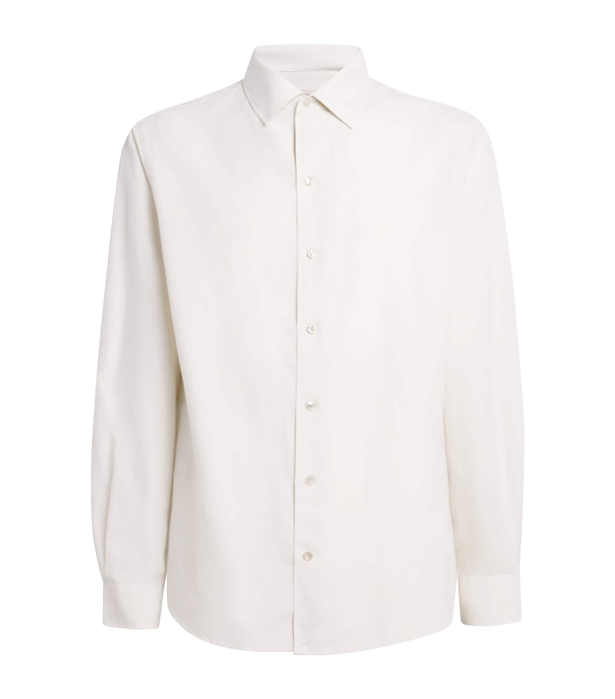 Agnona Silk-Cotton Shirt Light Grey Stone