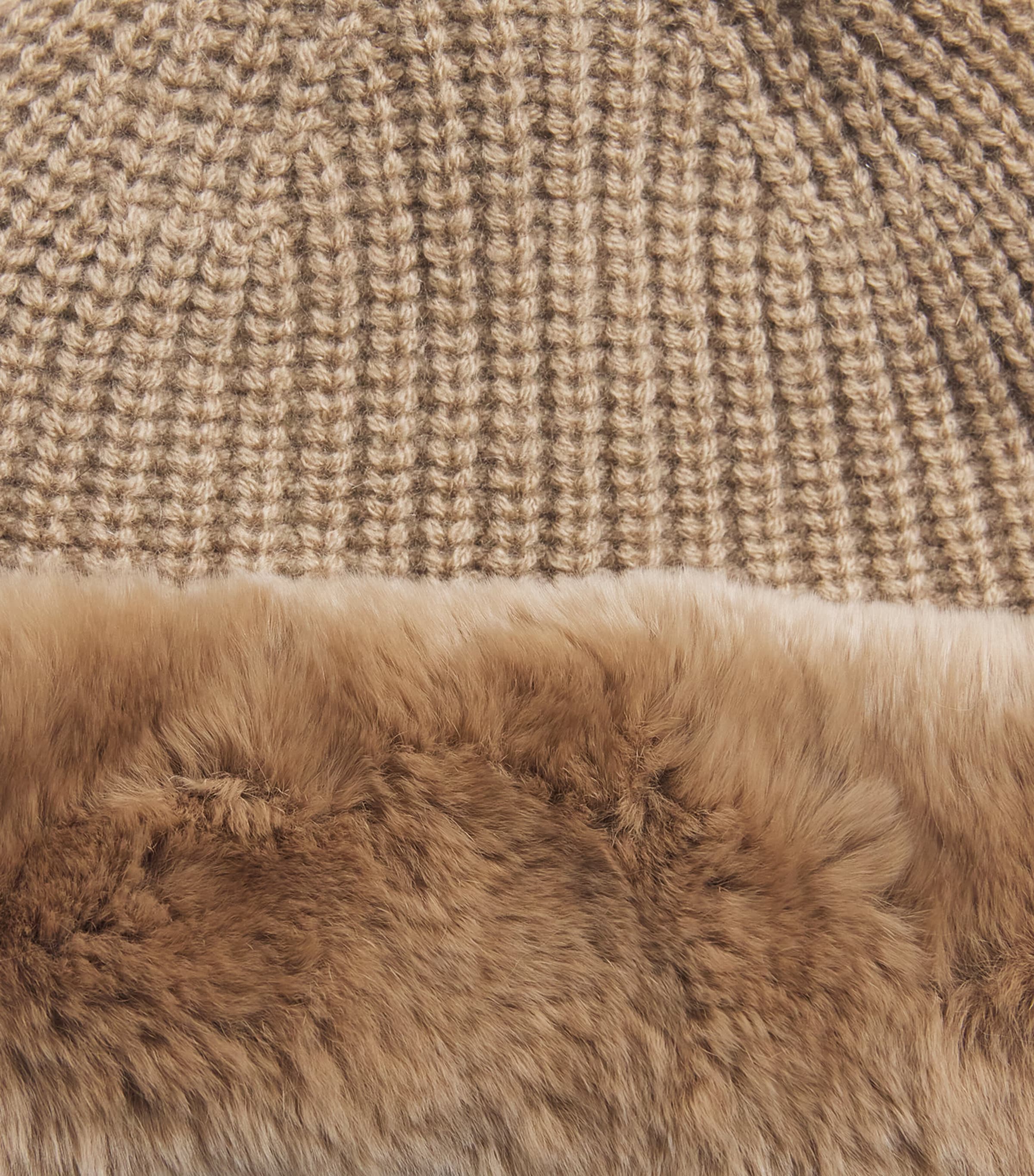 Yves Salomon Wool-Cashmere Rabbit Fur Trim Beanie Image 3