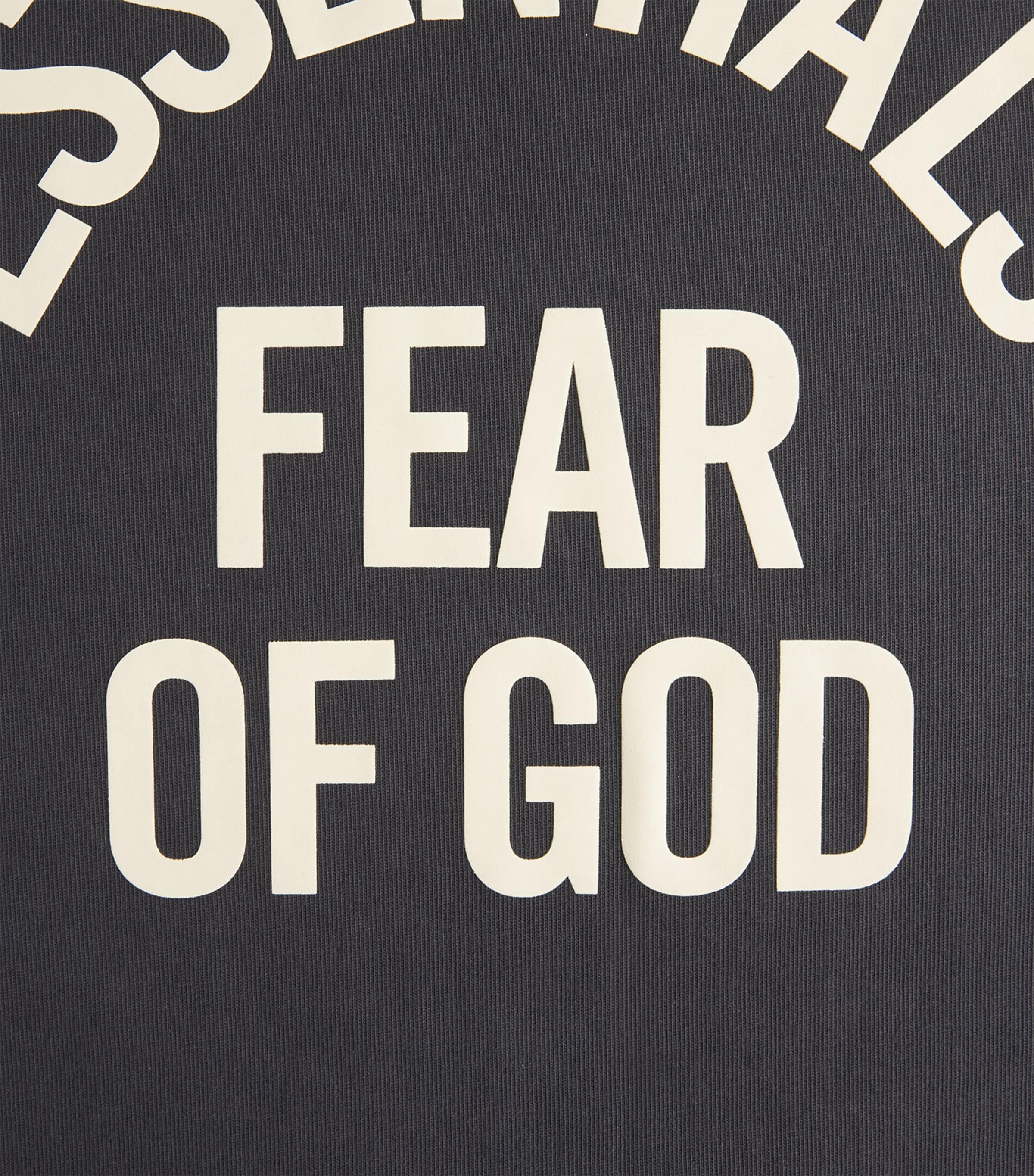FEAR OF GOD ESSENTIALS Mens Oversized Logo Campus T-Shirt Faded Black Image 6