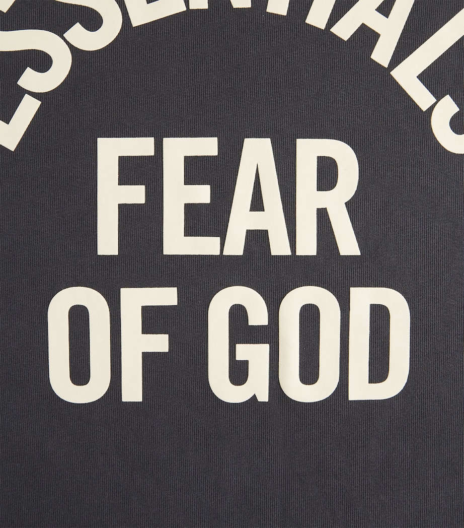 FEAR OF GOD ESSENTIALS Mens Oversized Logo Campus T-Shirt Faded Black Image 6