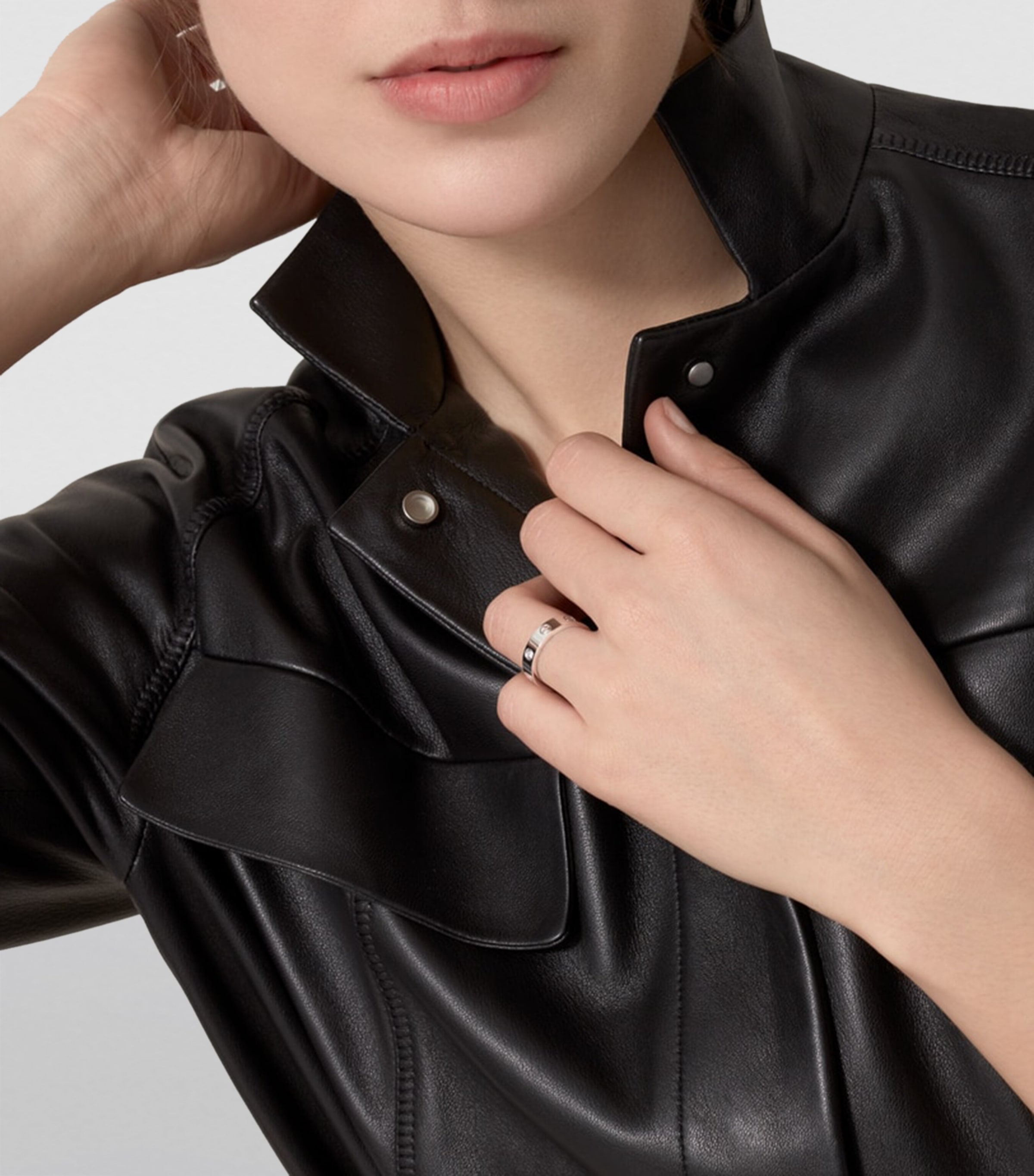 White Gold and Diamond LOVE Wedding Band MULTI Image 5