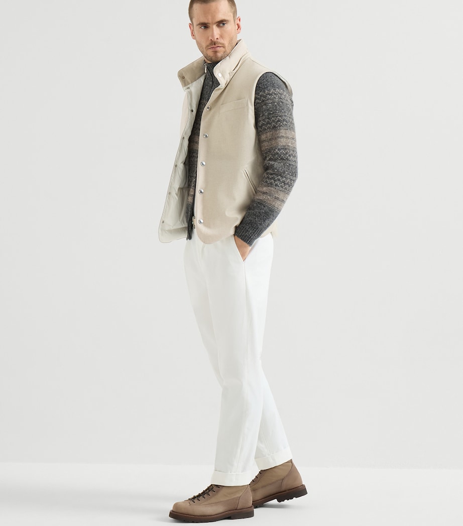 Brunello Cucinelli Mens Wool Hooded Gilet Image 2
