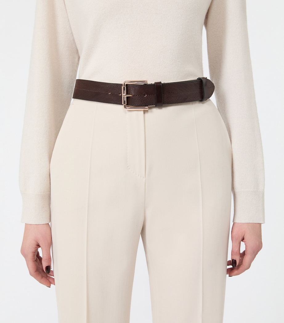 Max Mara Leather Belt Dark Bown Image 2