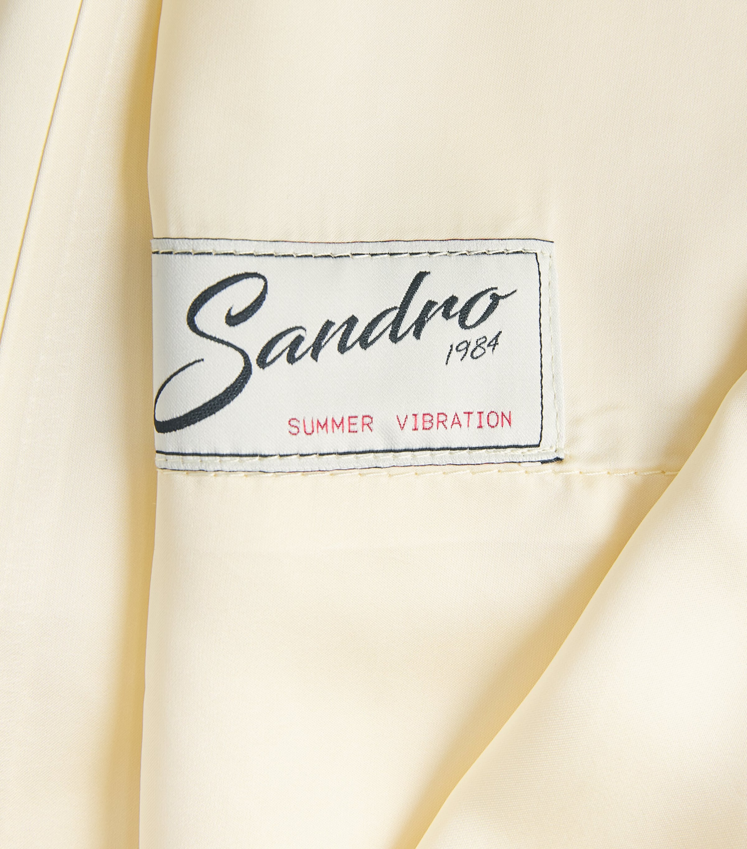 Sandro Paris Womens Satin Wide-Leg Trousers Light Yellow Image 6