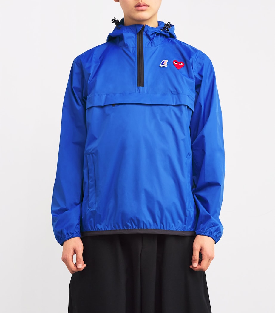 x K-Way Nylon Water-Resistant Half-Zip Jacket BLUE Image 3