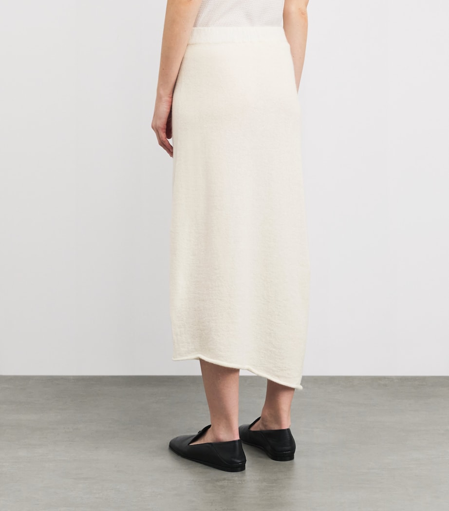 Alpaca-Blend Askew Midi Skirt RAW WHITE Image 4