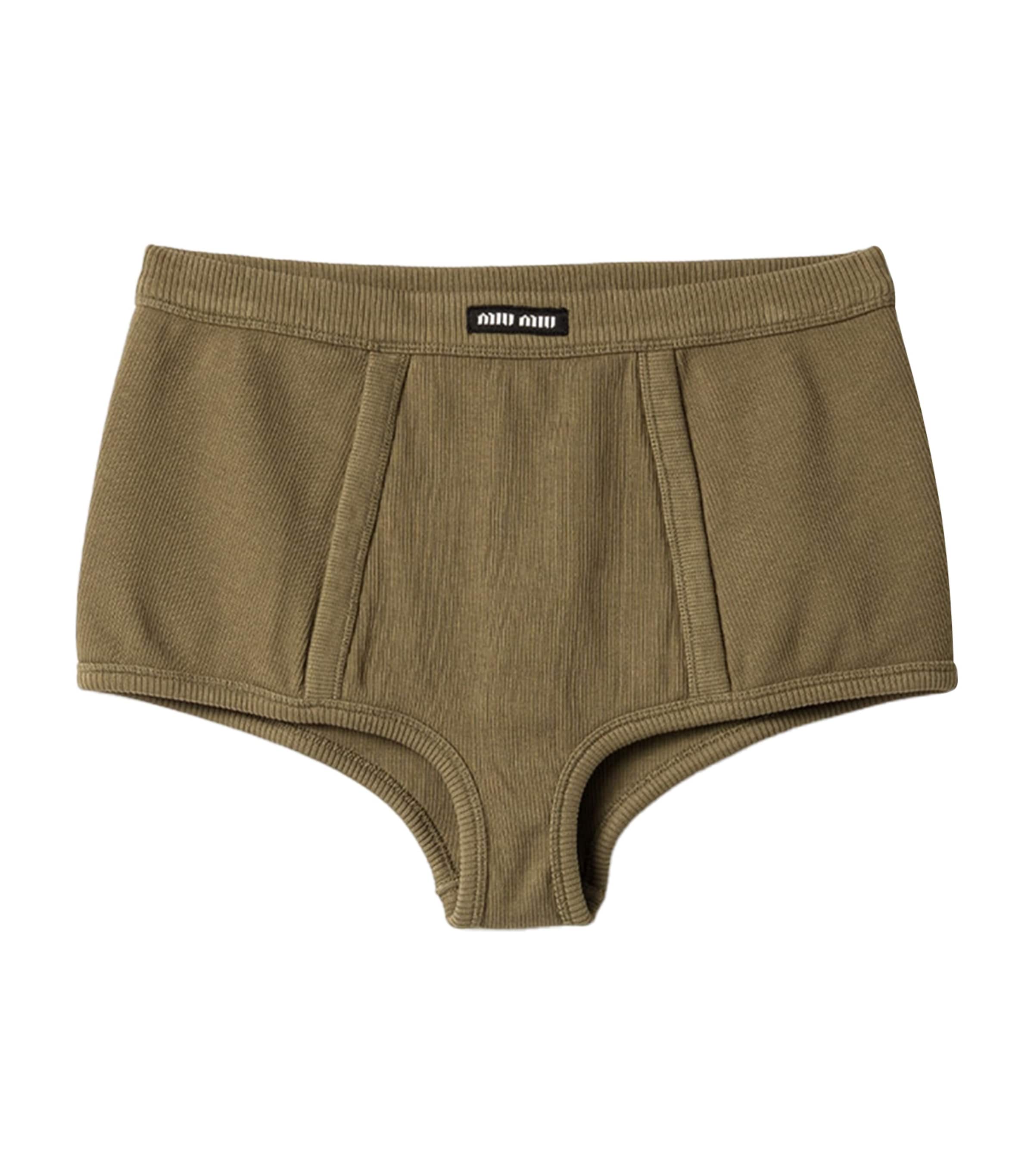 Miu Miu Womens Garment-Dyed Boxer Shorts Image 1