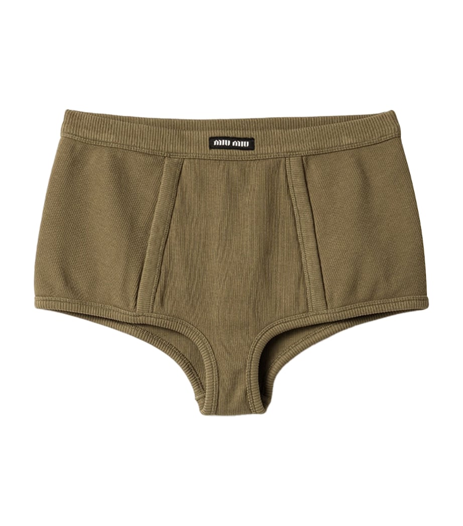 Miu Miu Womens Garment-Dyed Boxer Shorts Image 1