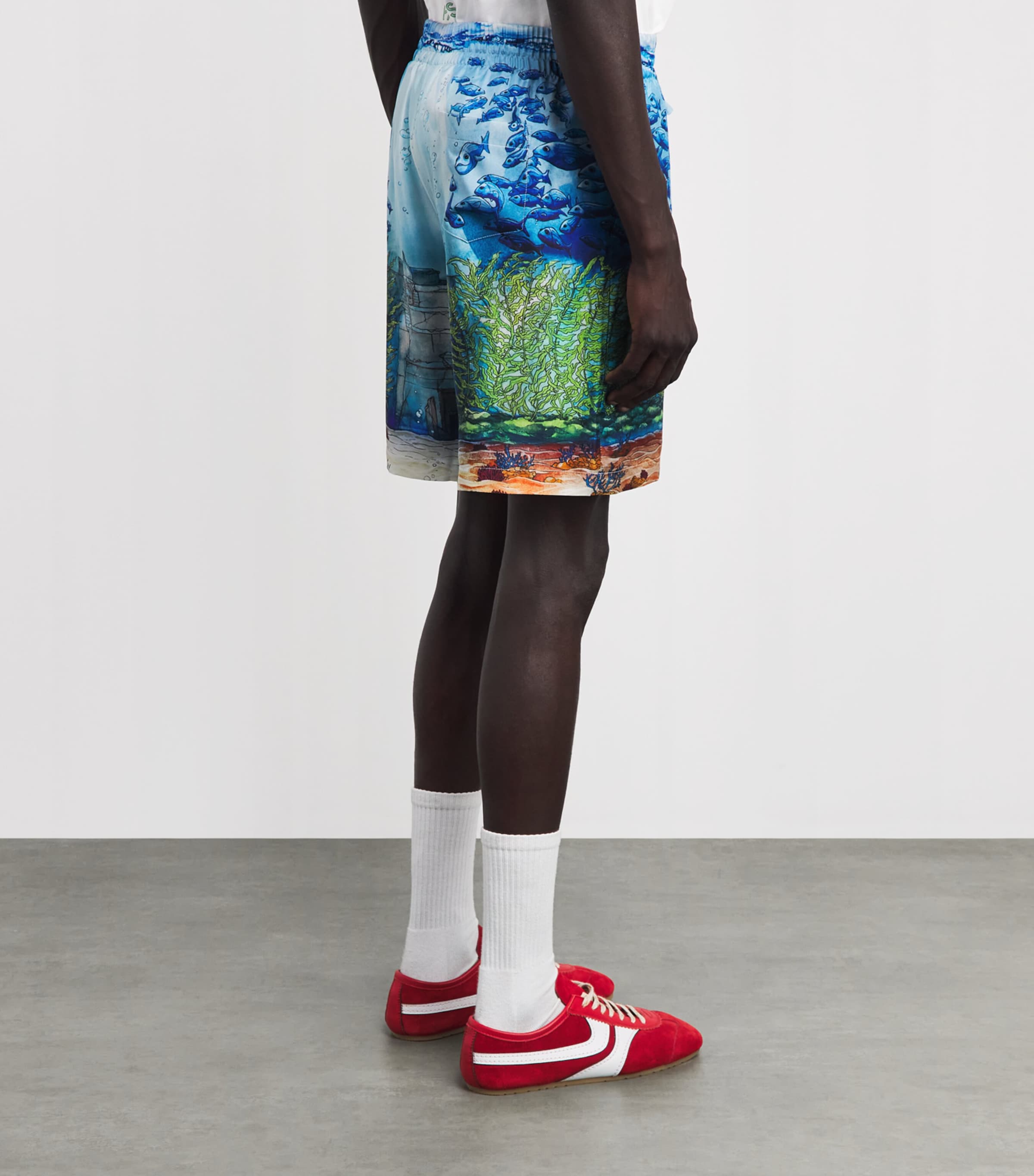 Casablanca Mens Silk Trompe-Lœil Shorts Trompe L'oeil Image 5