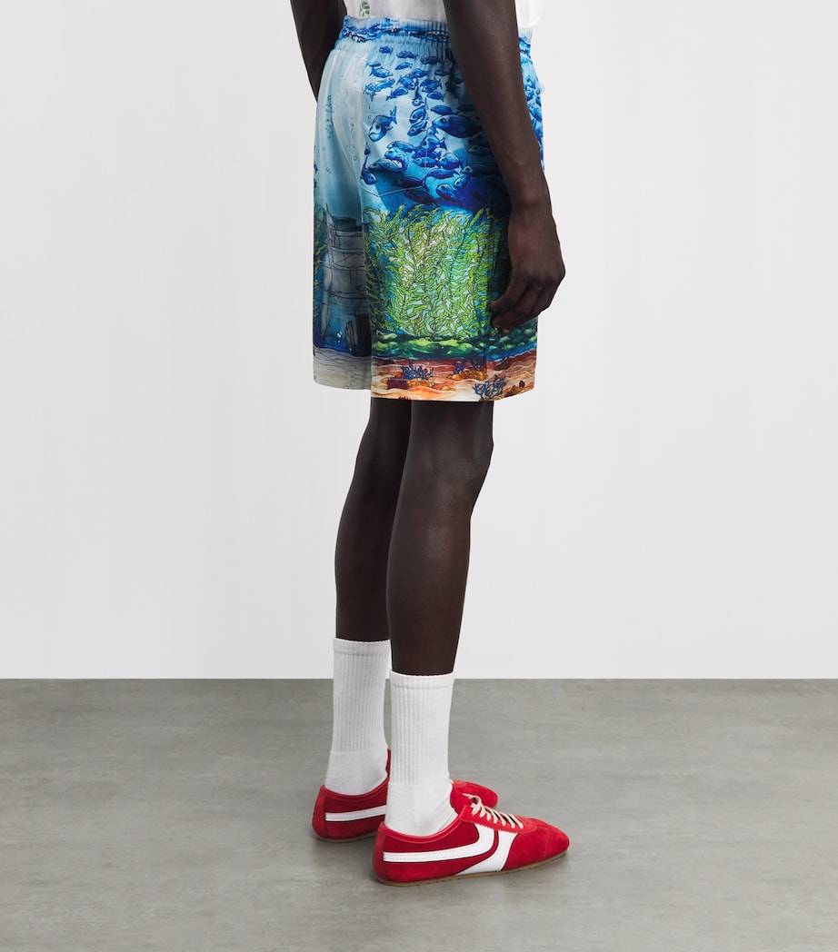 Casablanca Mens Silk Trompe-Lœil Shorts Trompe L'oeil Image 5