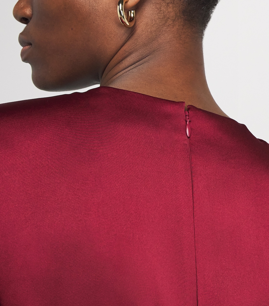 Satin V-Neck Maxi Dress BORDEAUX Image 6