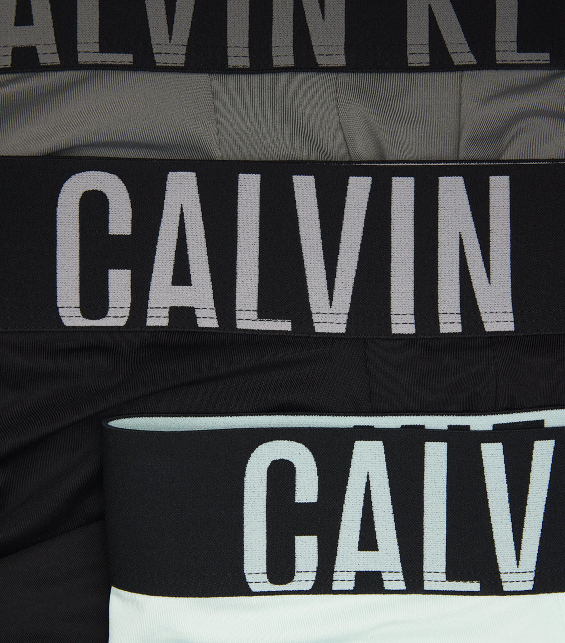 Calvin Klein Mens Intense Power Low-Rise Trunks (Pack of 3) Black/mist/mist Image 5