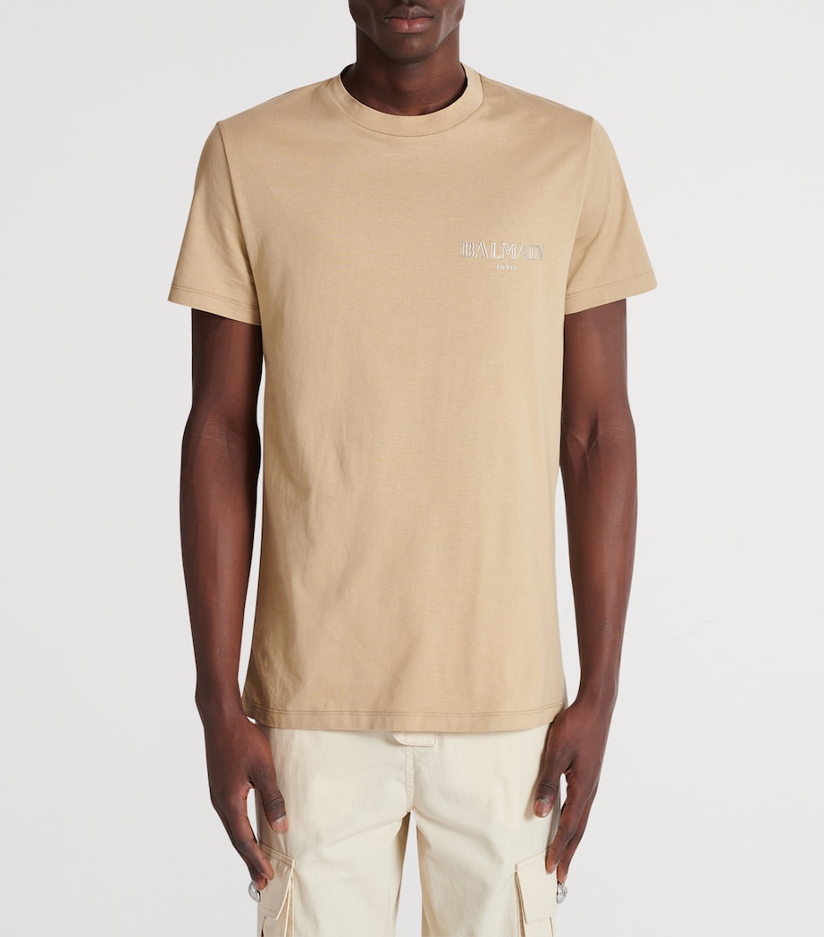 Cotton Vintage Logo T-Shirt WAI CAMEL/ARGENT Image 4