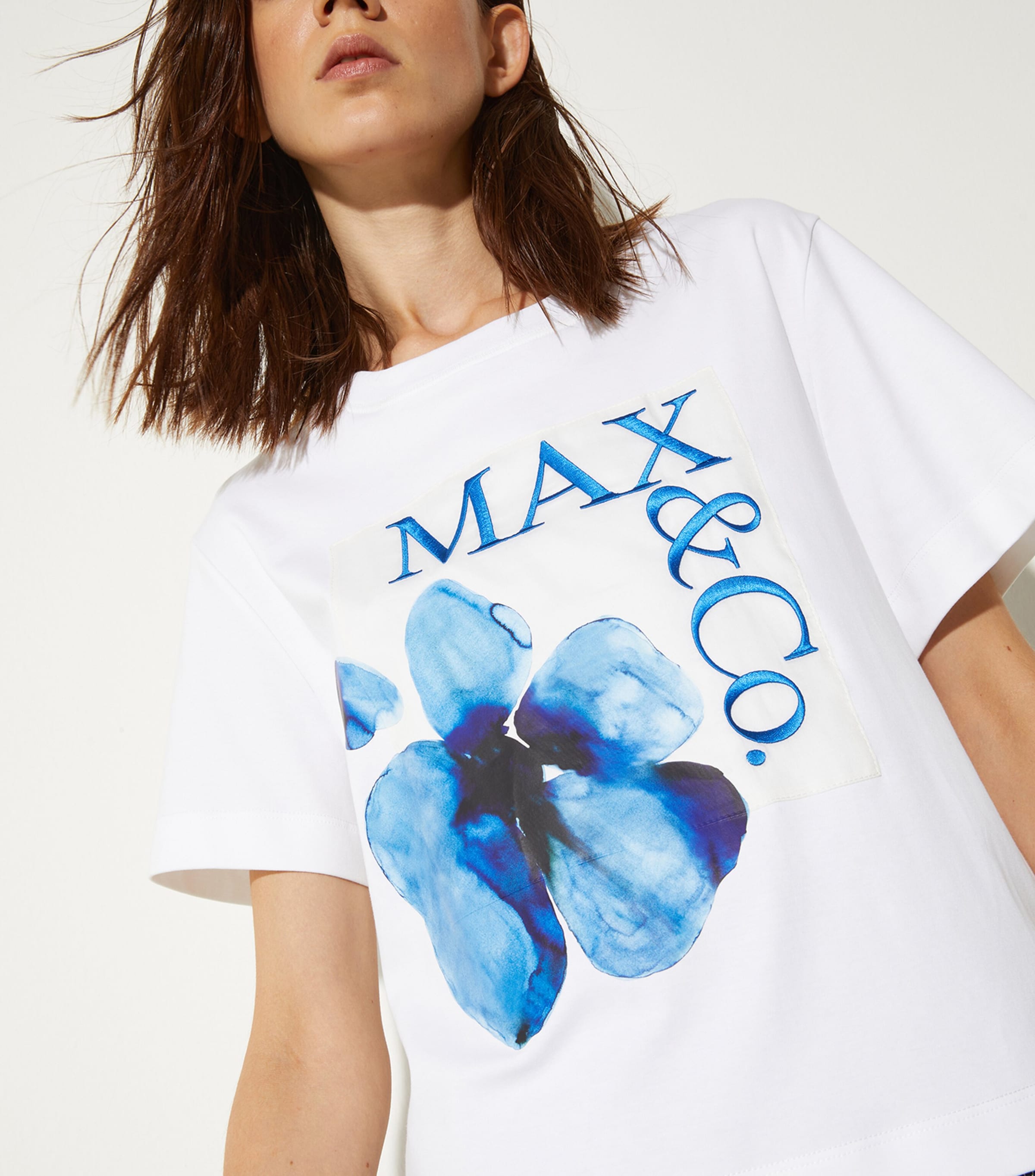 MAX&Co. Womens Cotton Graphic T-Shirt Optical White Image 5