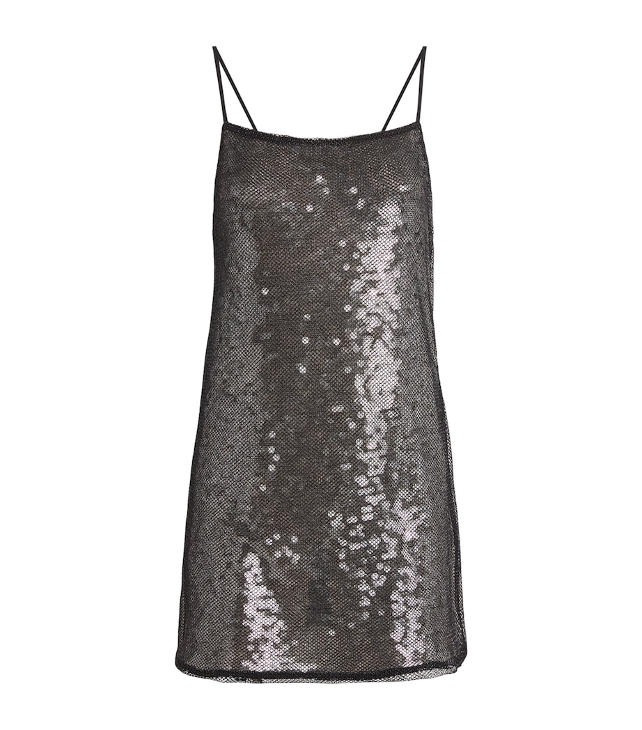 Sequin Façade Mini Dress DBLK BLACK Image 1