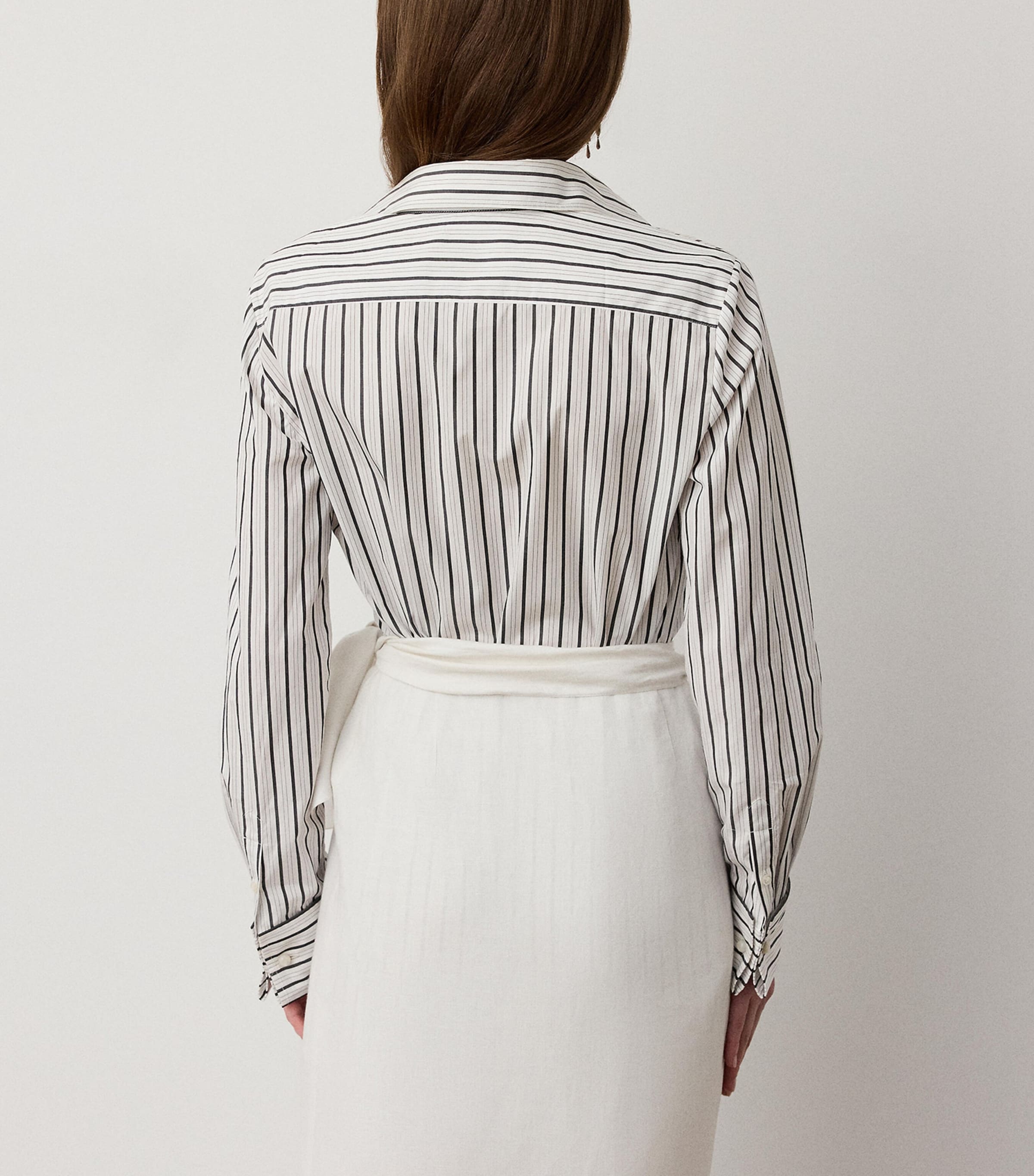 Ralph Lauren Collection Womens Cotton Stripe Tamara Shirt Black/white Image 4