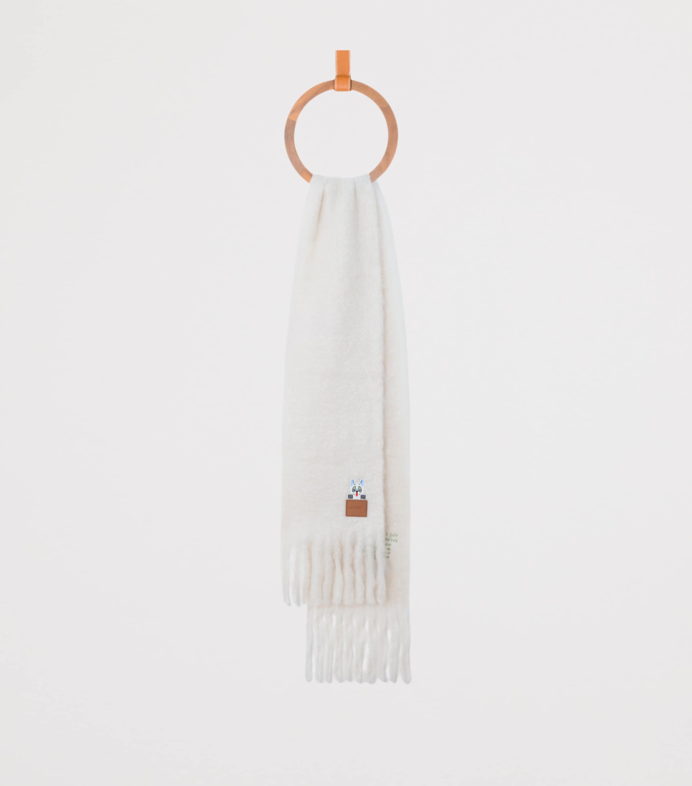 x Louis Wain Mohair-Wool Futurist Cats Scarf WHITE Image 3