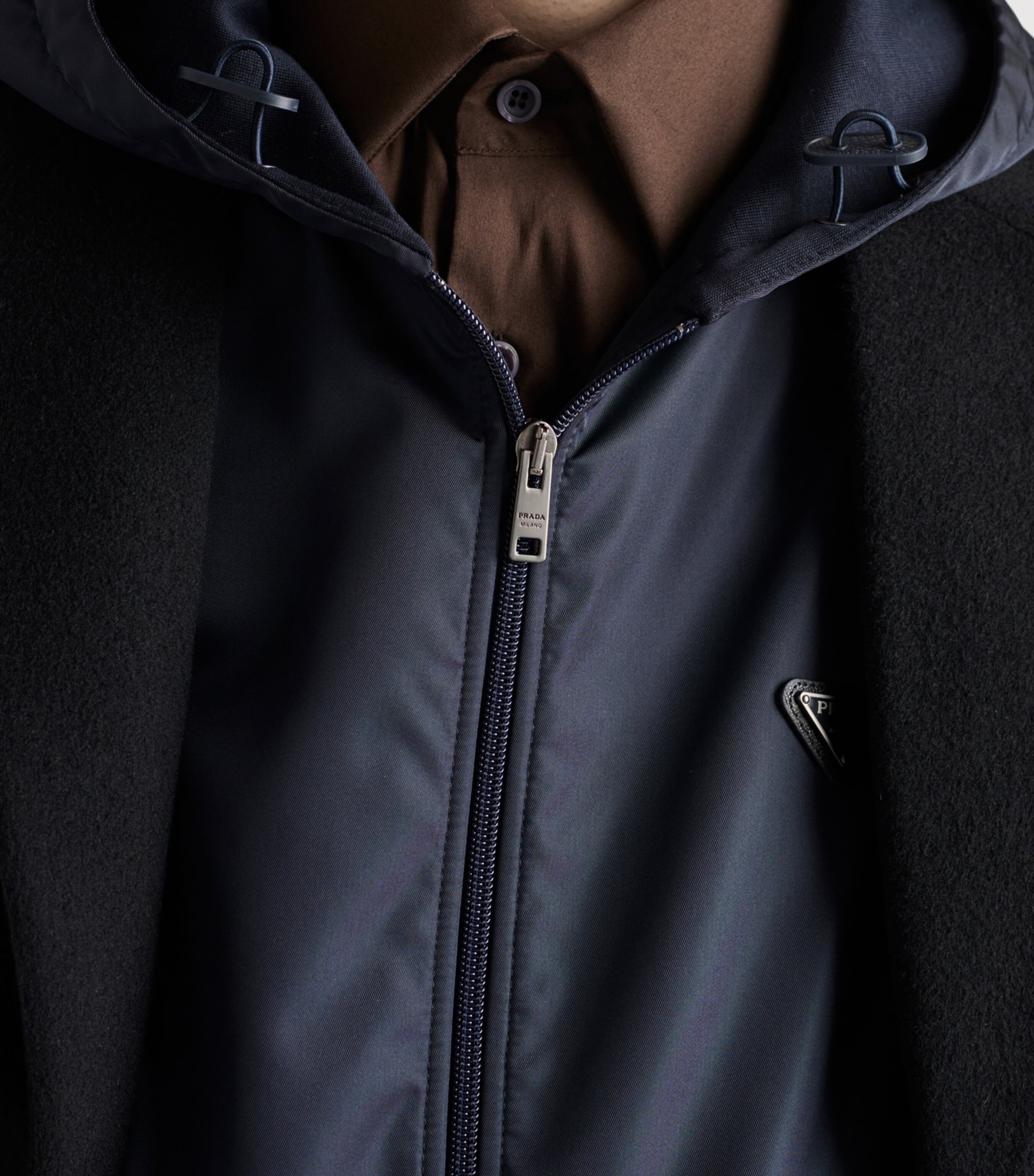 Cotton-Re-Nylon Zip-Up Hoodie F0QR3 Image 3