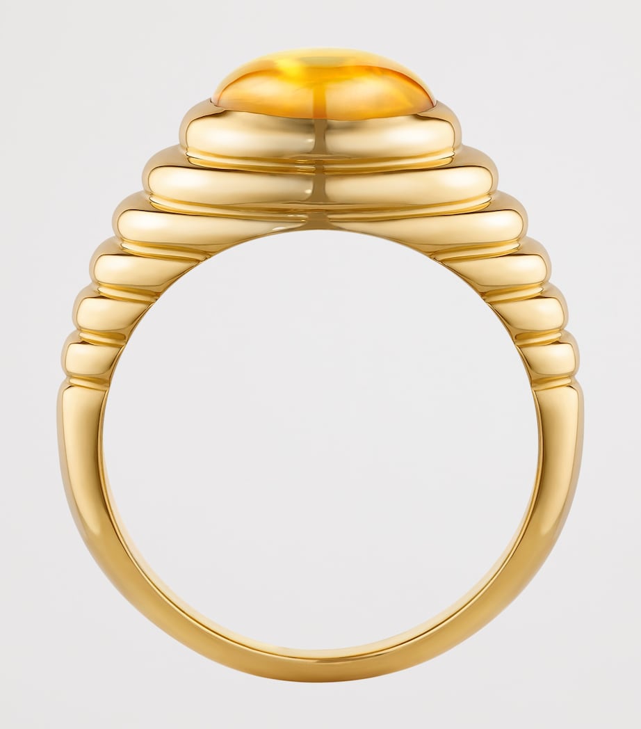 Bvlgari Yellow Gold Topaz and Quartz Doppio Baccellato Ring Yellow Gold Image 6