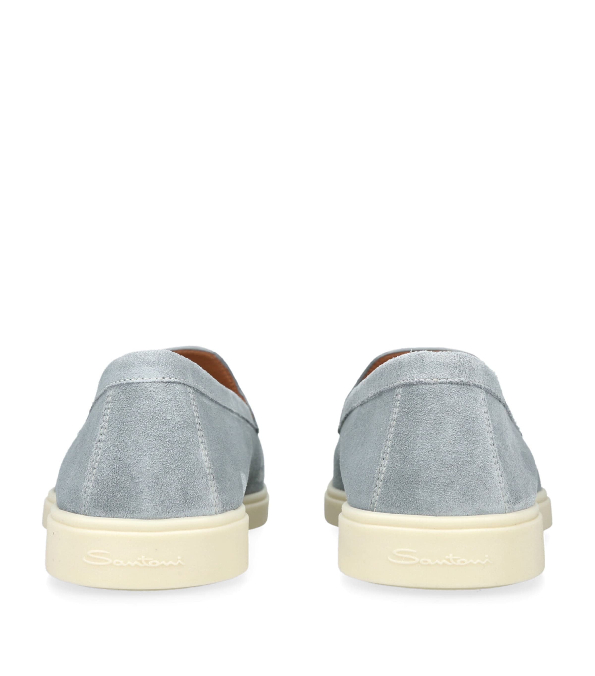 Santoni Suede Detroit Loafers Pale Blue Image 2