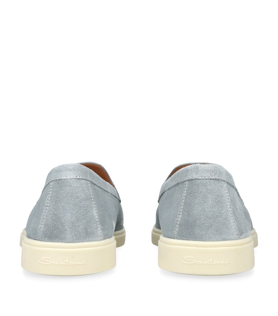 Santoni Suede Detroit Loafers Pale Blue Image 2