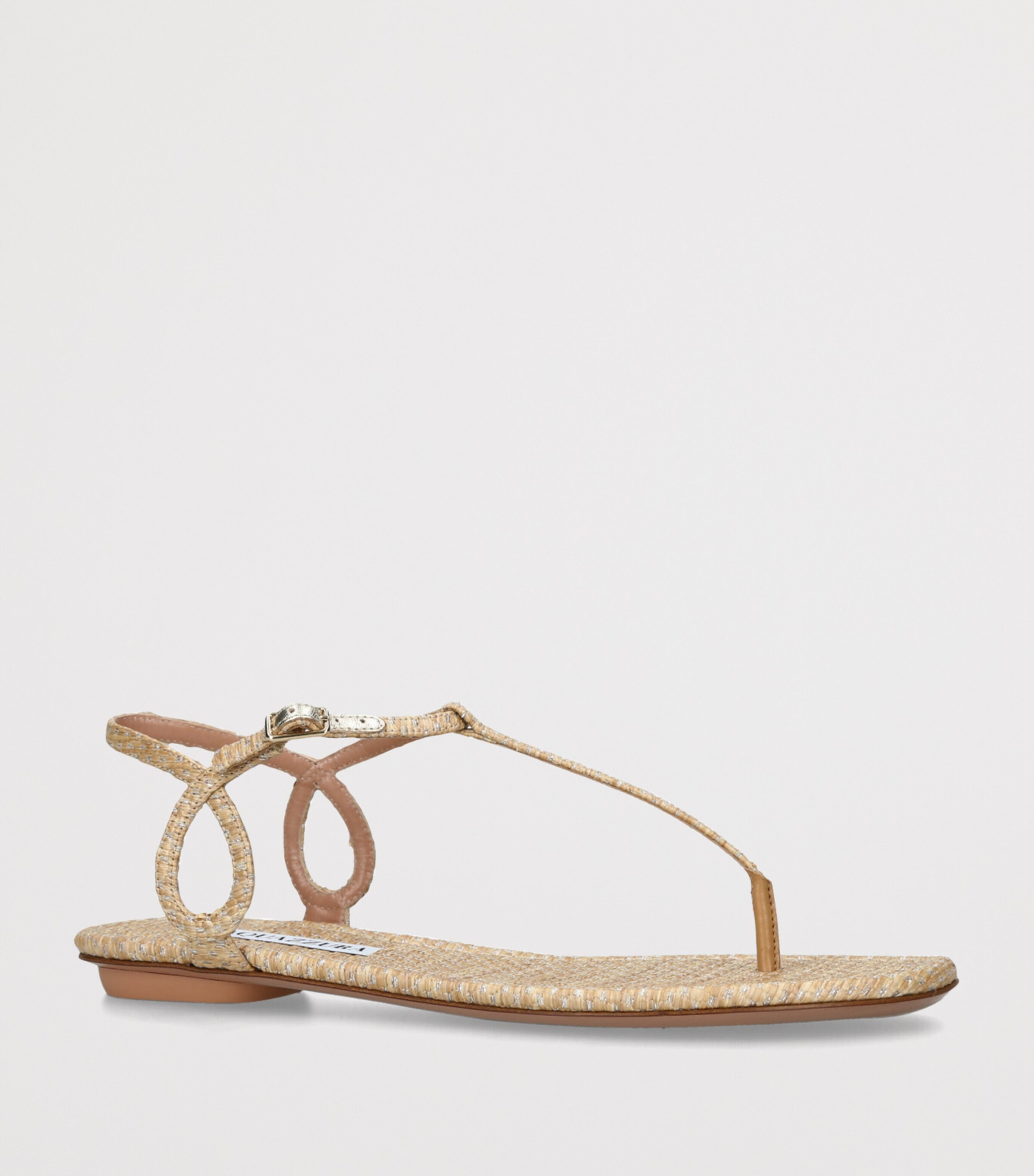 Aquazzura Woven Almost Bare Sandals Beige Image 3