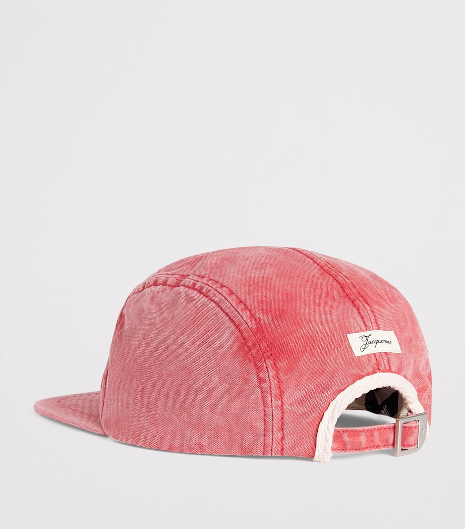 Jacquemus Cotton Embroidered Gardian Cap Red Image 2
