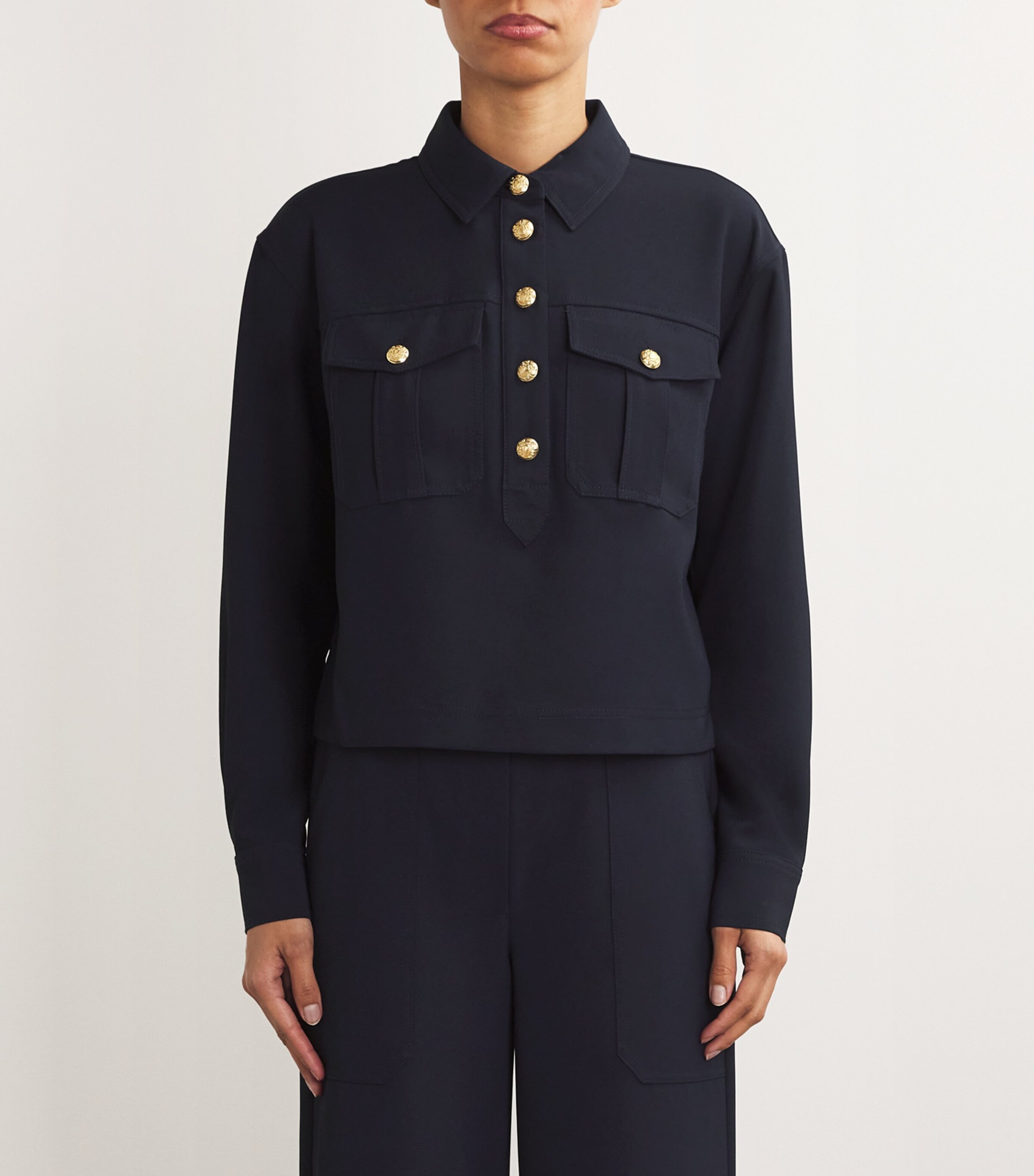 Button-Detail Colvin Shirt NAVY Image 3