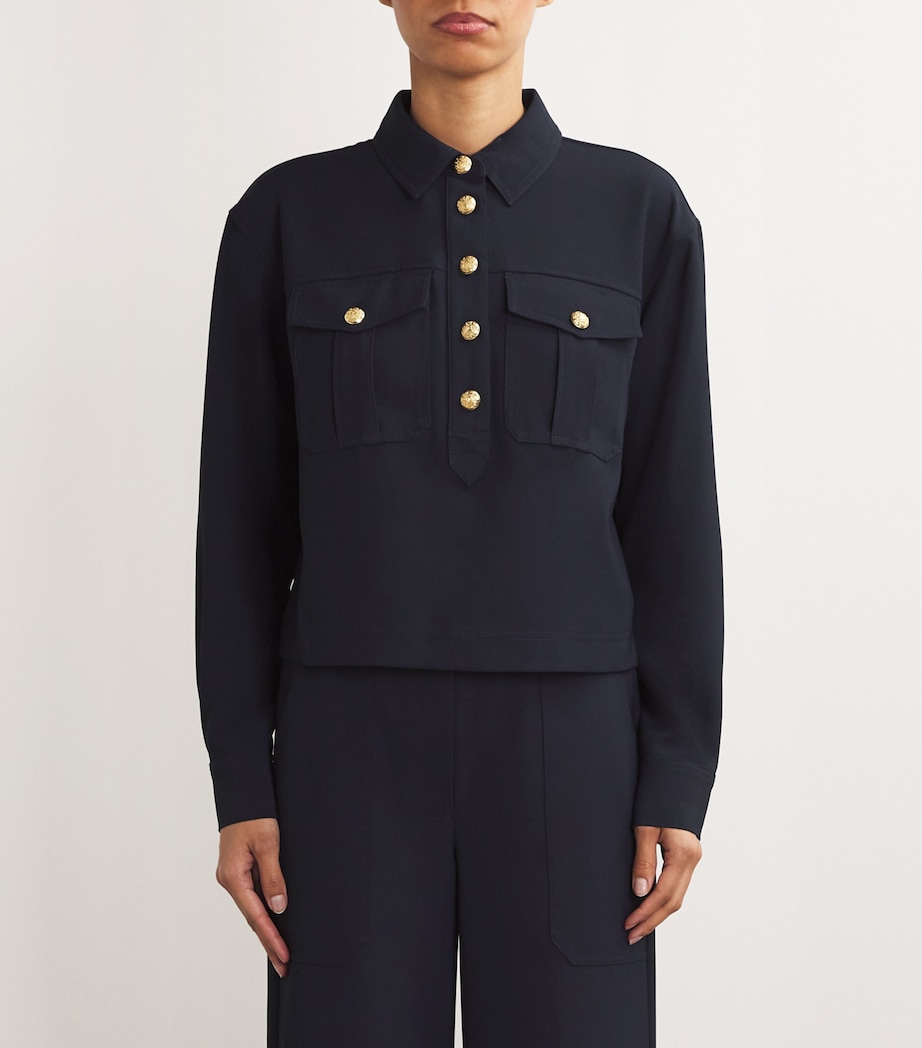 Button-Detail Colvin Shirt NAVY Image 3