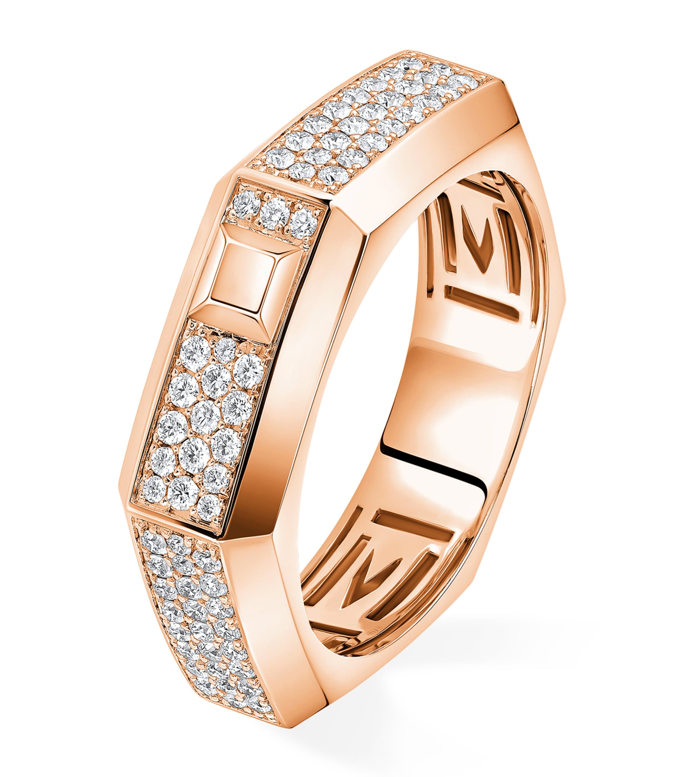 Messika Moderniste Pink Gold and Diamond Medium Pavé Ring (0.35ct) Pink Gold Image 1