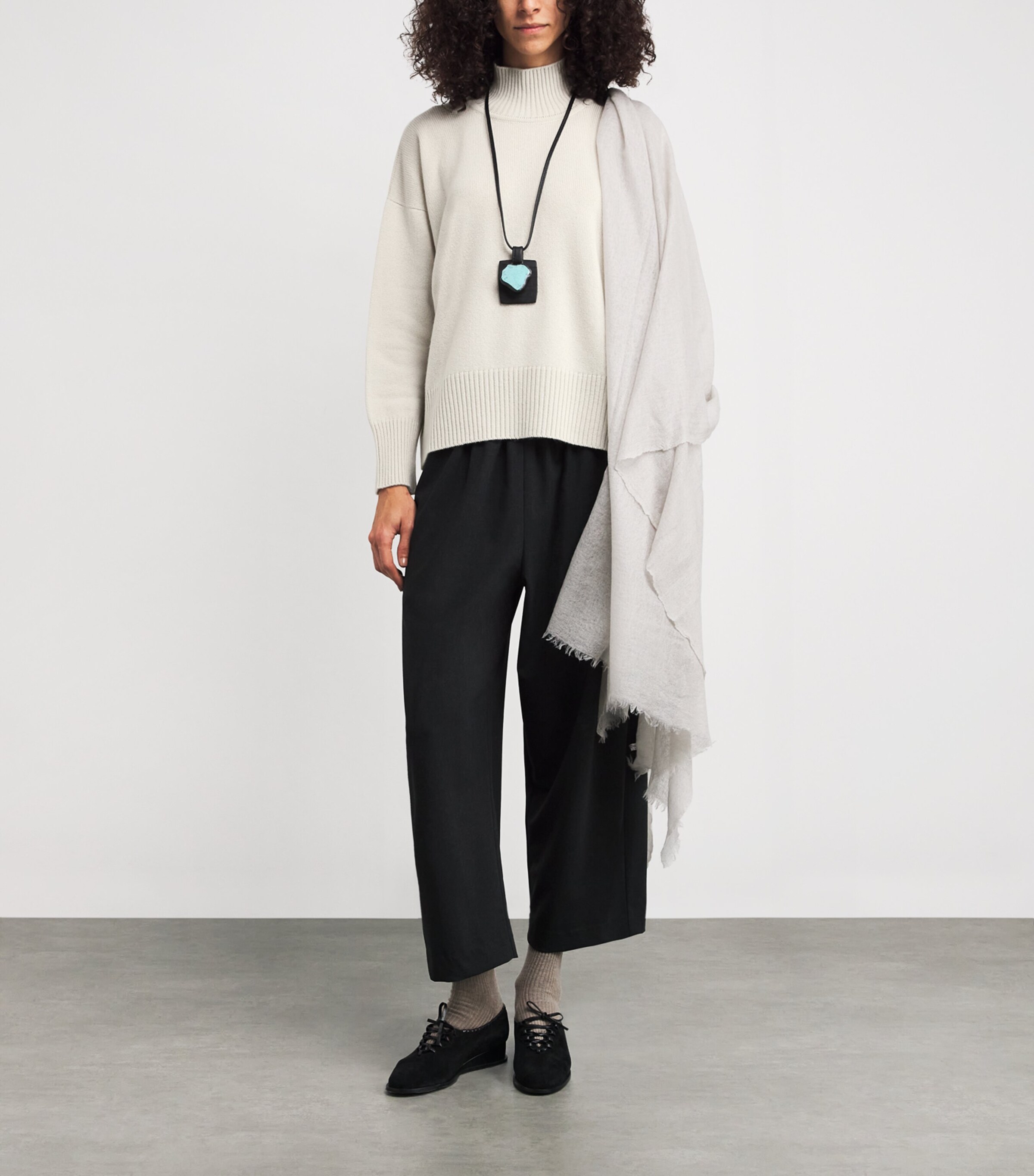 Cashmere Rollneck Sweater WHSPGRY Image 2