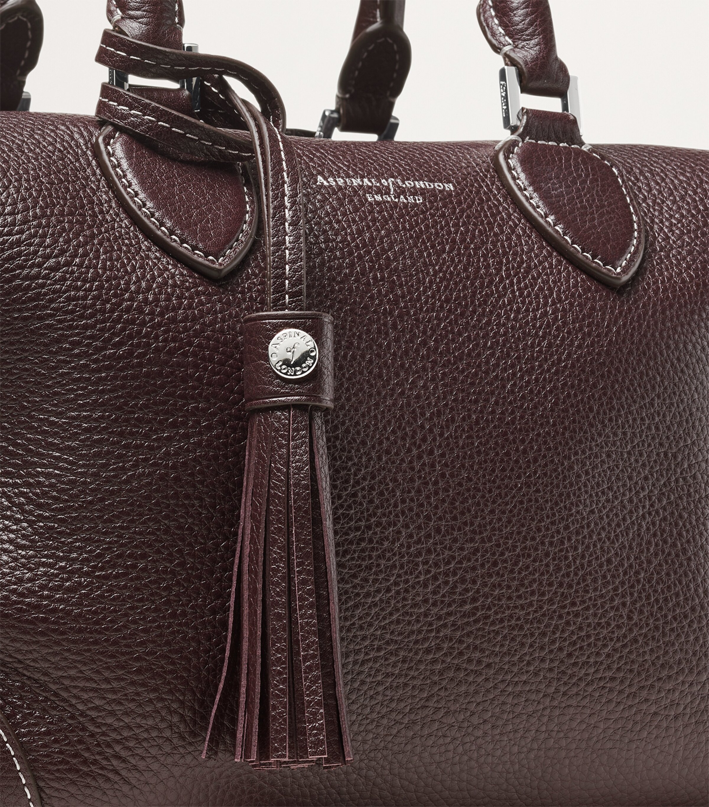Leather Hudson Bowling Bag WINE Image 7