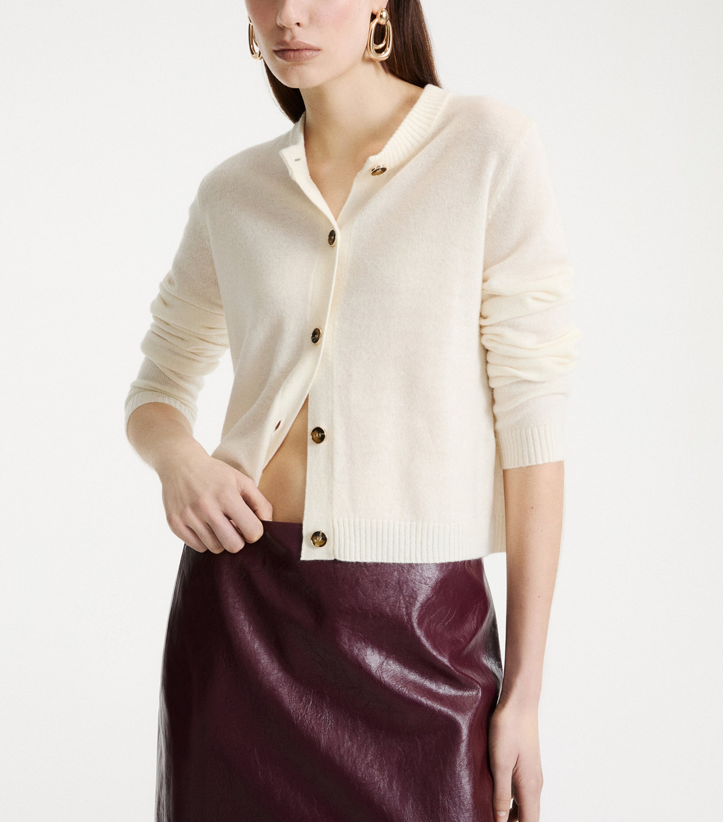 Marella Womens Cashmere Cardigan Cream Image 4