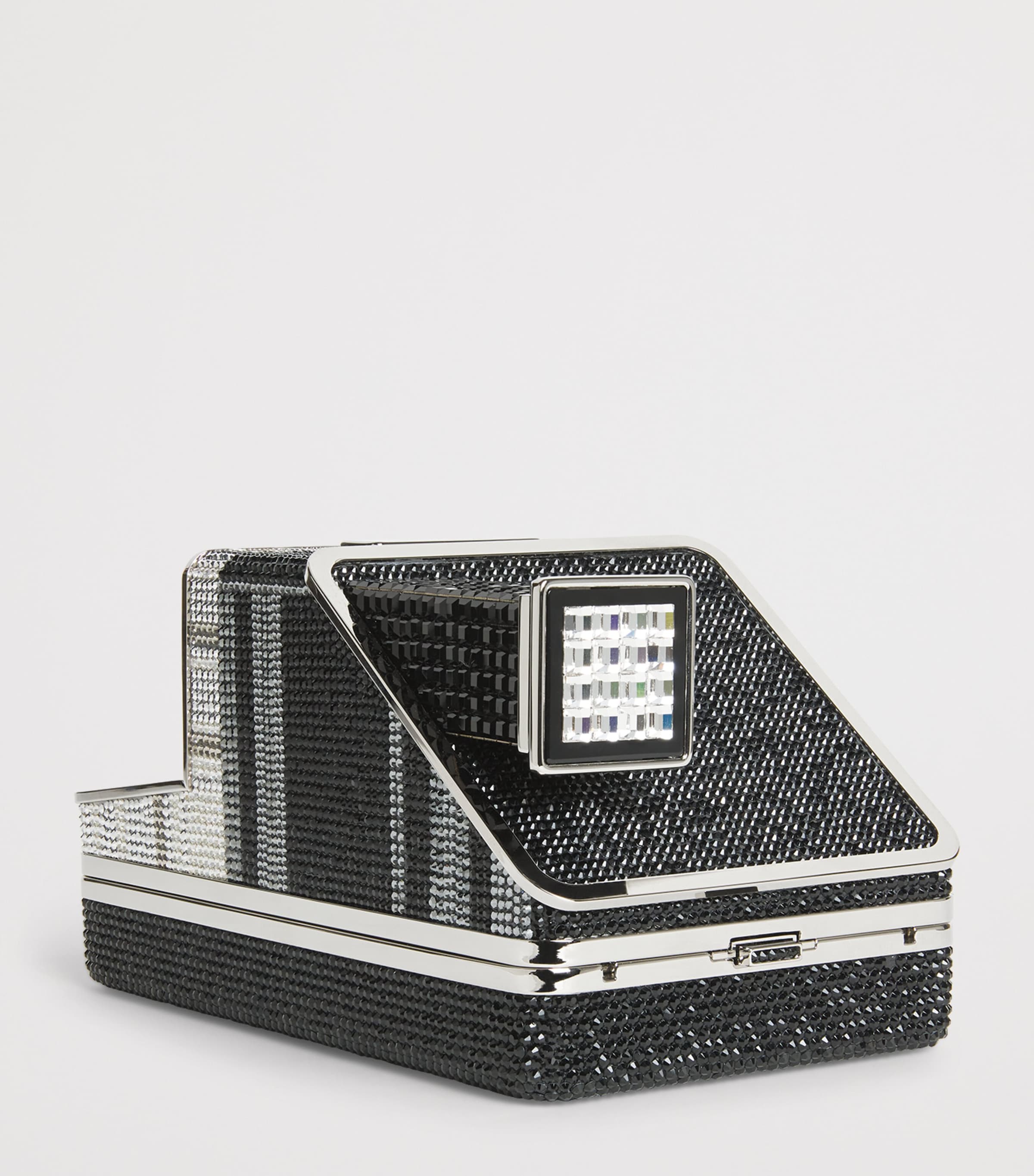 Crystal-Embellished Image Clutch Bag SJTMT SILVER JET MLT Image 3