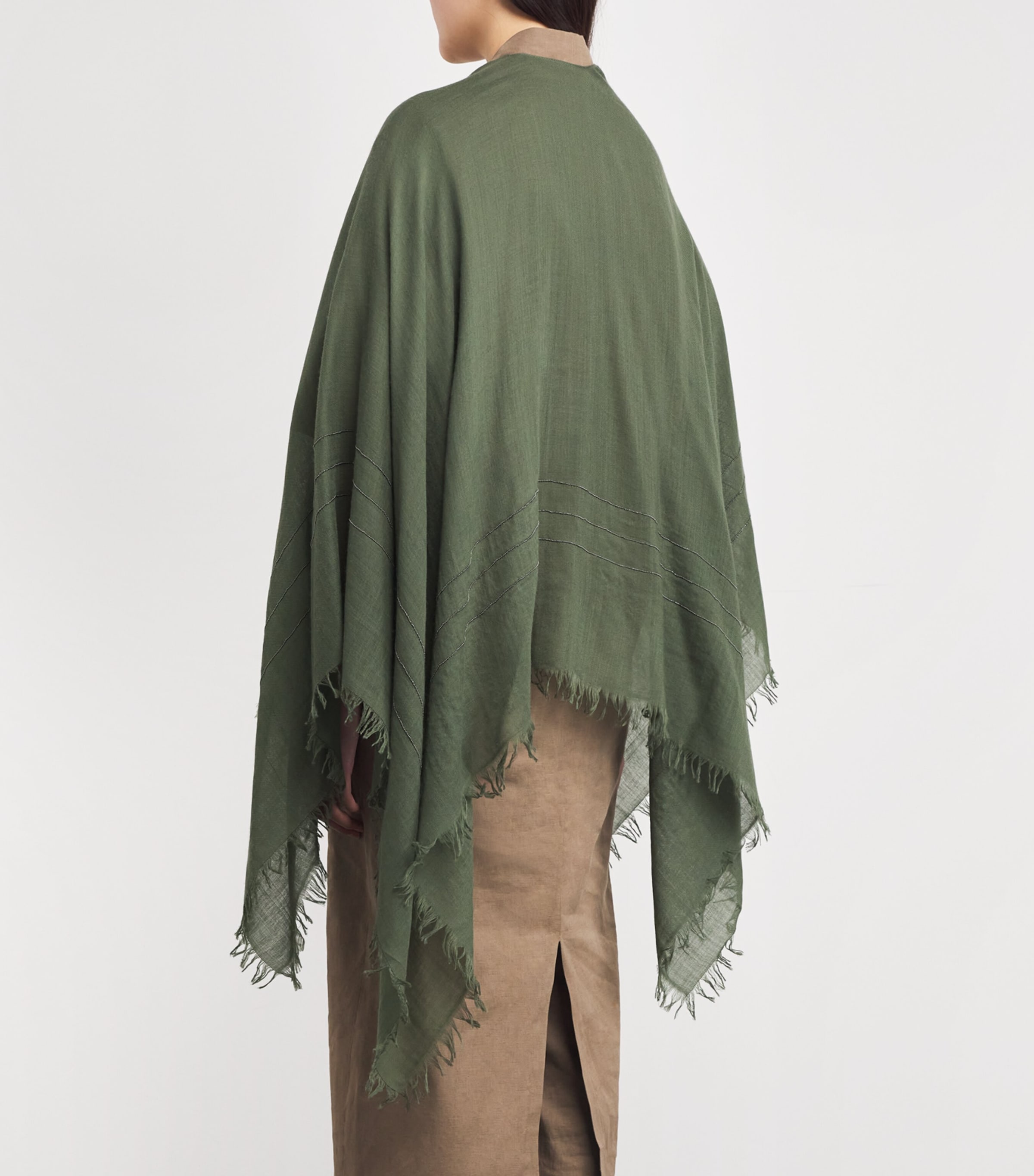 Fabiana Filippi Merino Wool Fringed Shawl Erba Image 3