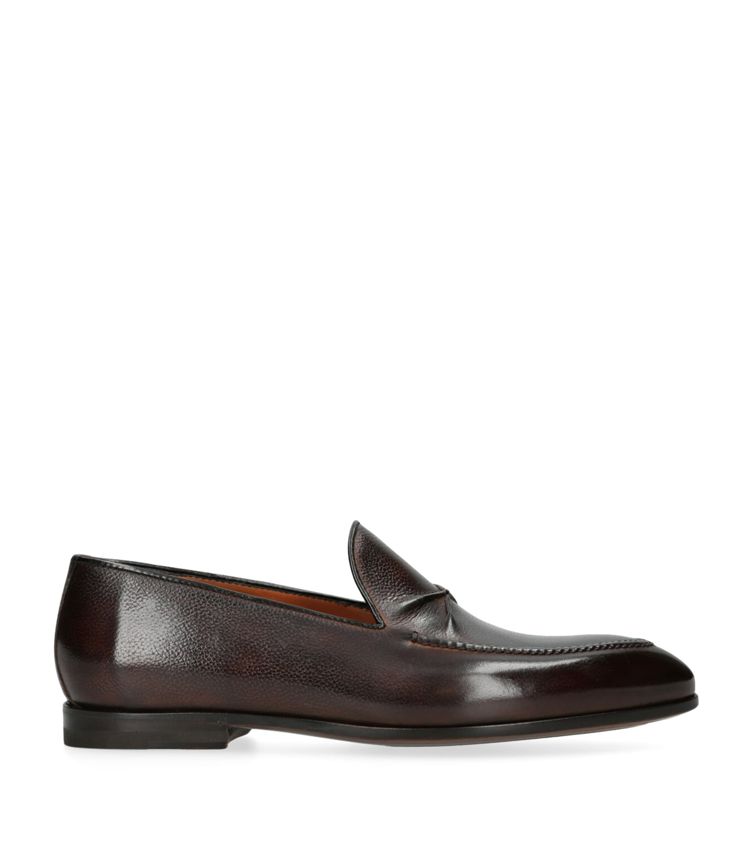 Bontoni Leather De Bustis Loafers In Brown