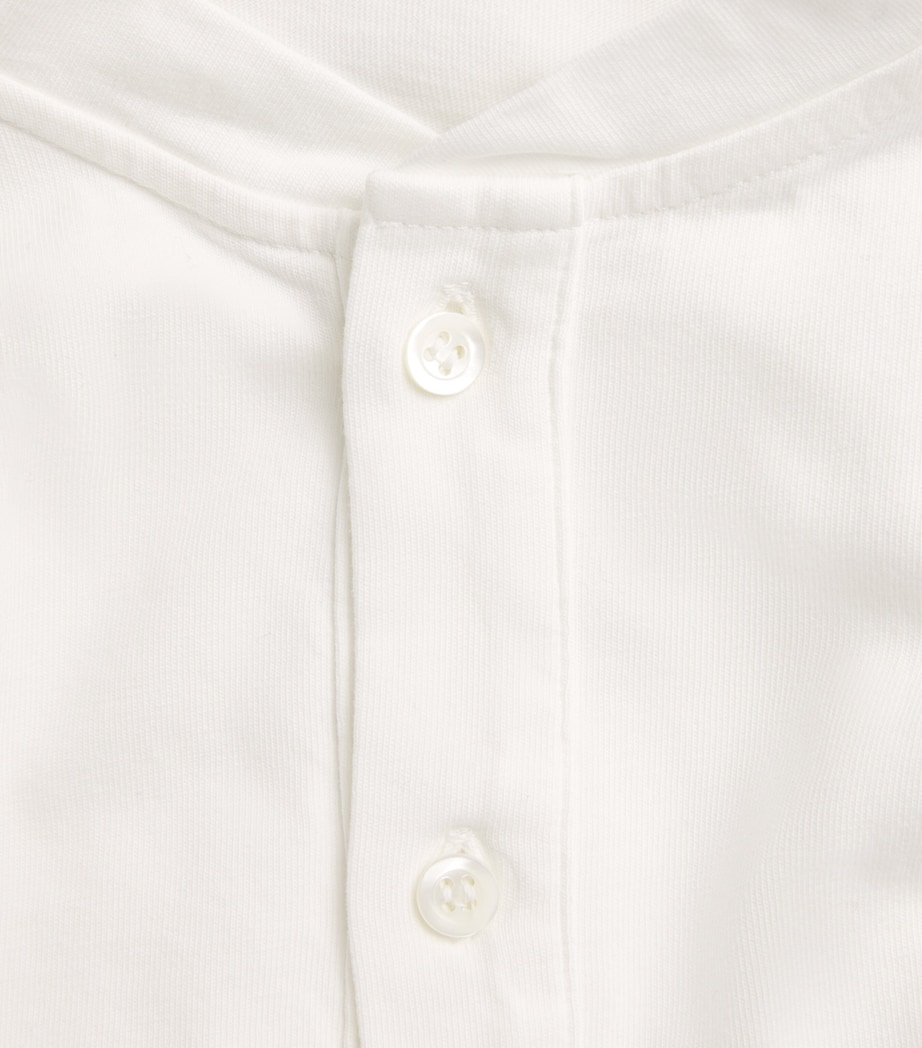 Barena Mens Cotton Jersey Henley Top Bianco Image 6