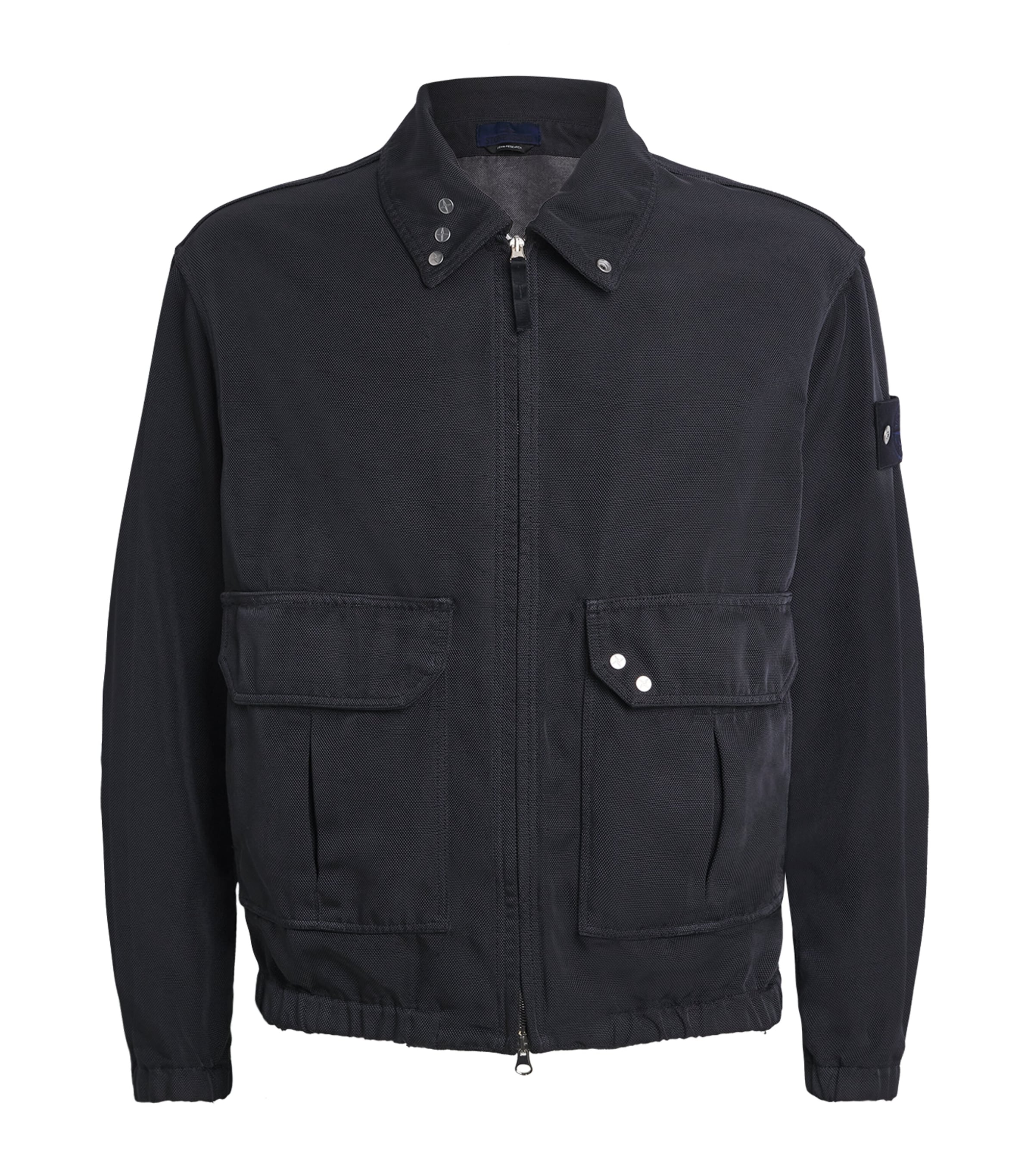 STONE  24AWブラックナイロンメタルコーチジャケット Stone Island Navy Oxford Coach Jacket | Harrods US