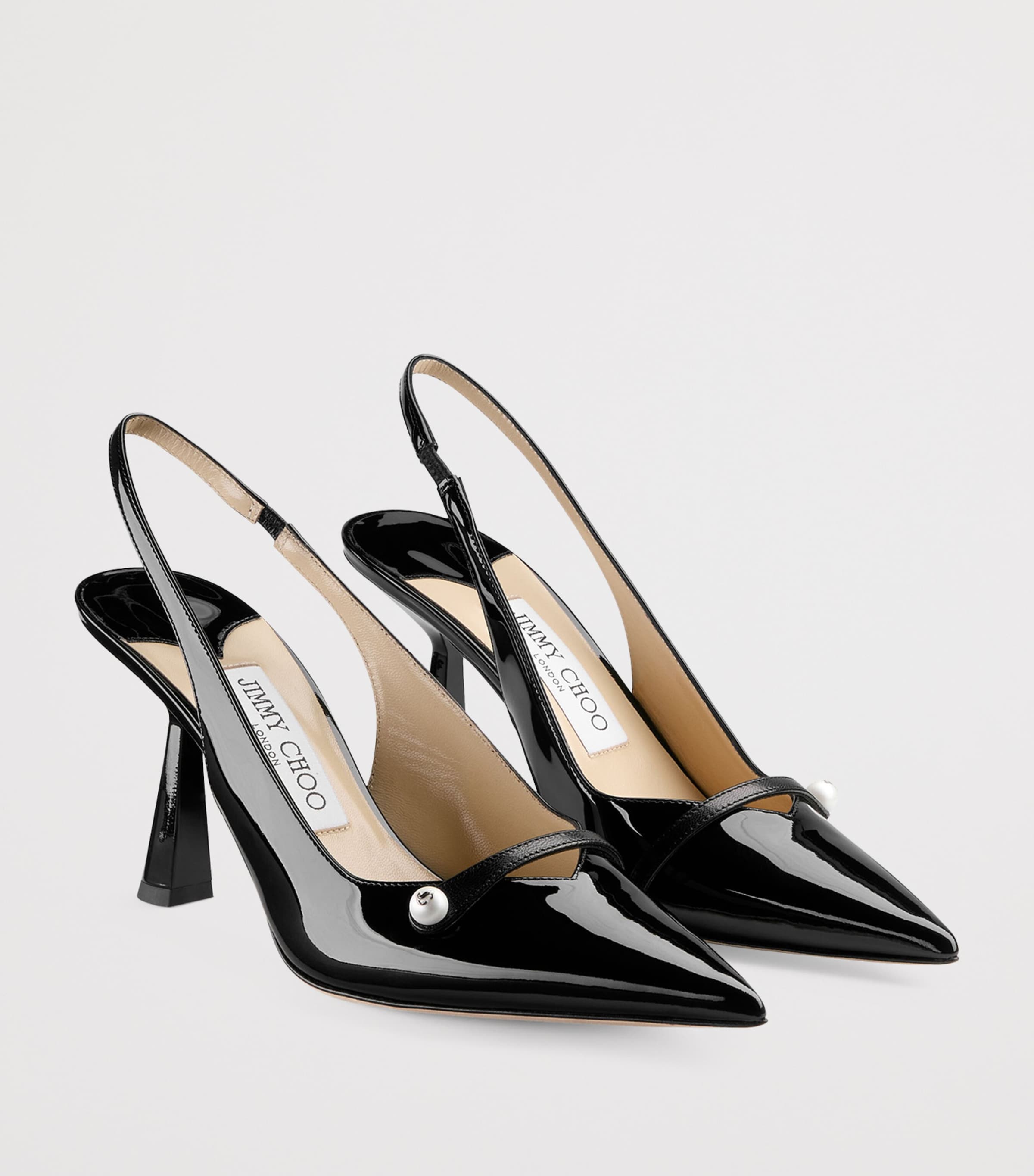 Amita 85 Leather Slingback Pumps BLACK/BLACK Image 5