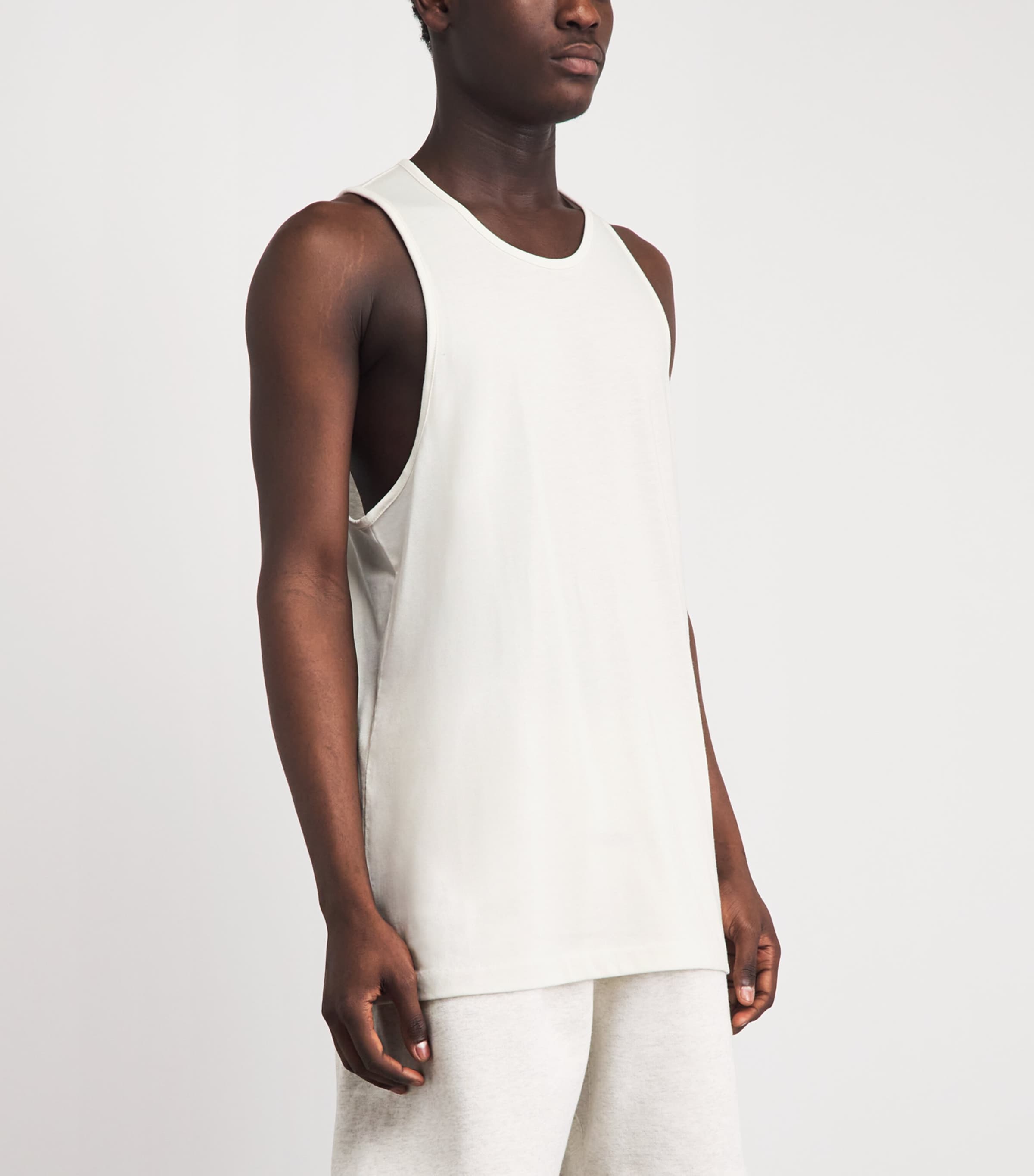 FEAR OF GOD ESSENTIALS Mens Cotton-Blend Oversized Tank Top Ivory Image 4