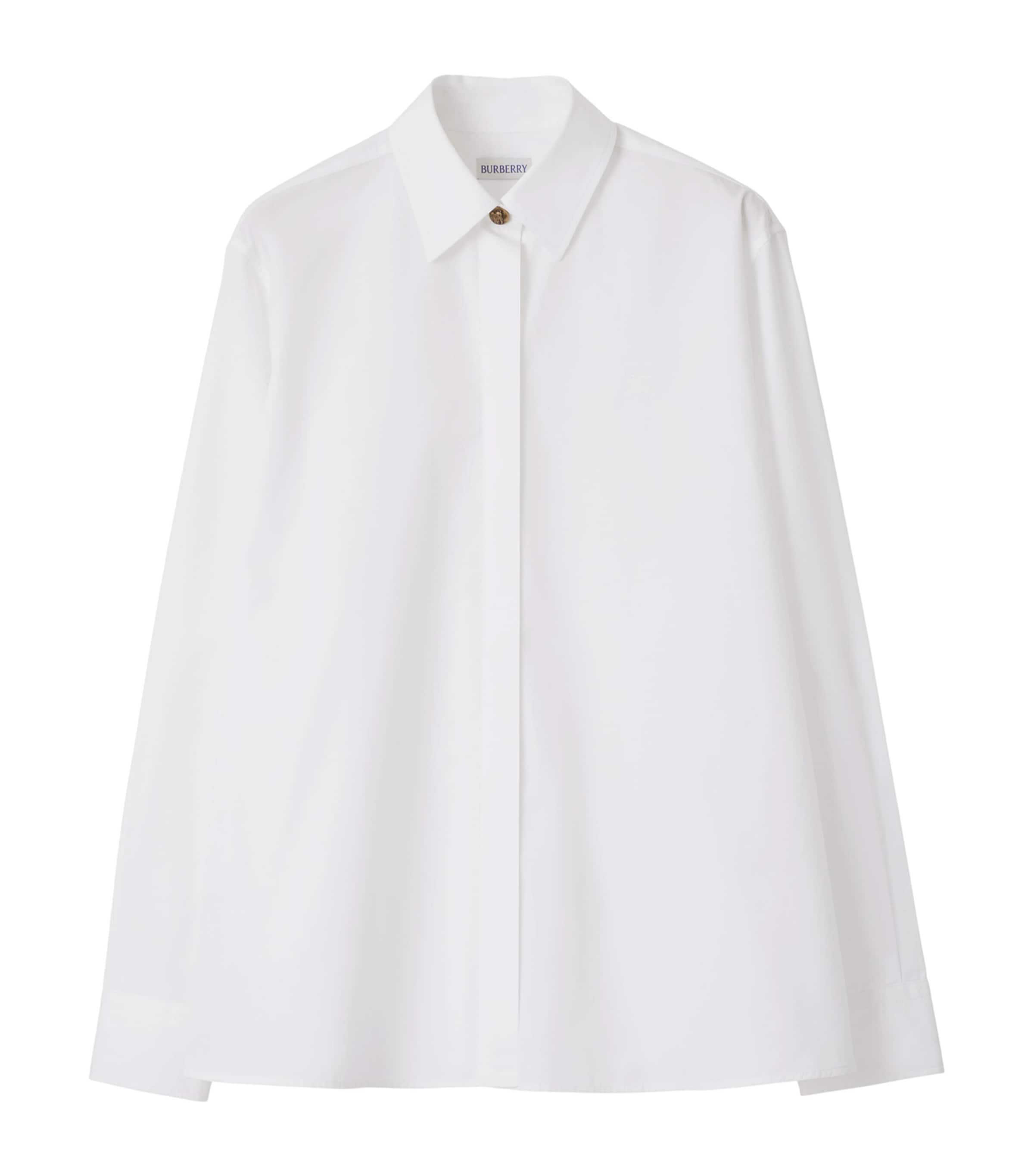 Burberry Cotton Poplin Oversized Shirt In White