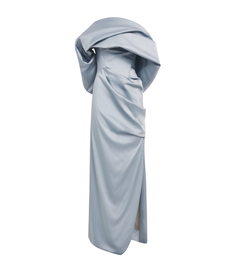 Vivienne Westwood Womens Satin Sibyl Maxi Dress Sky Blue Image 1