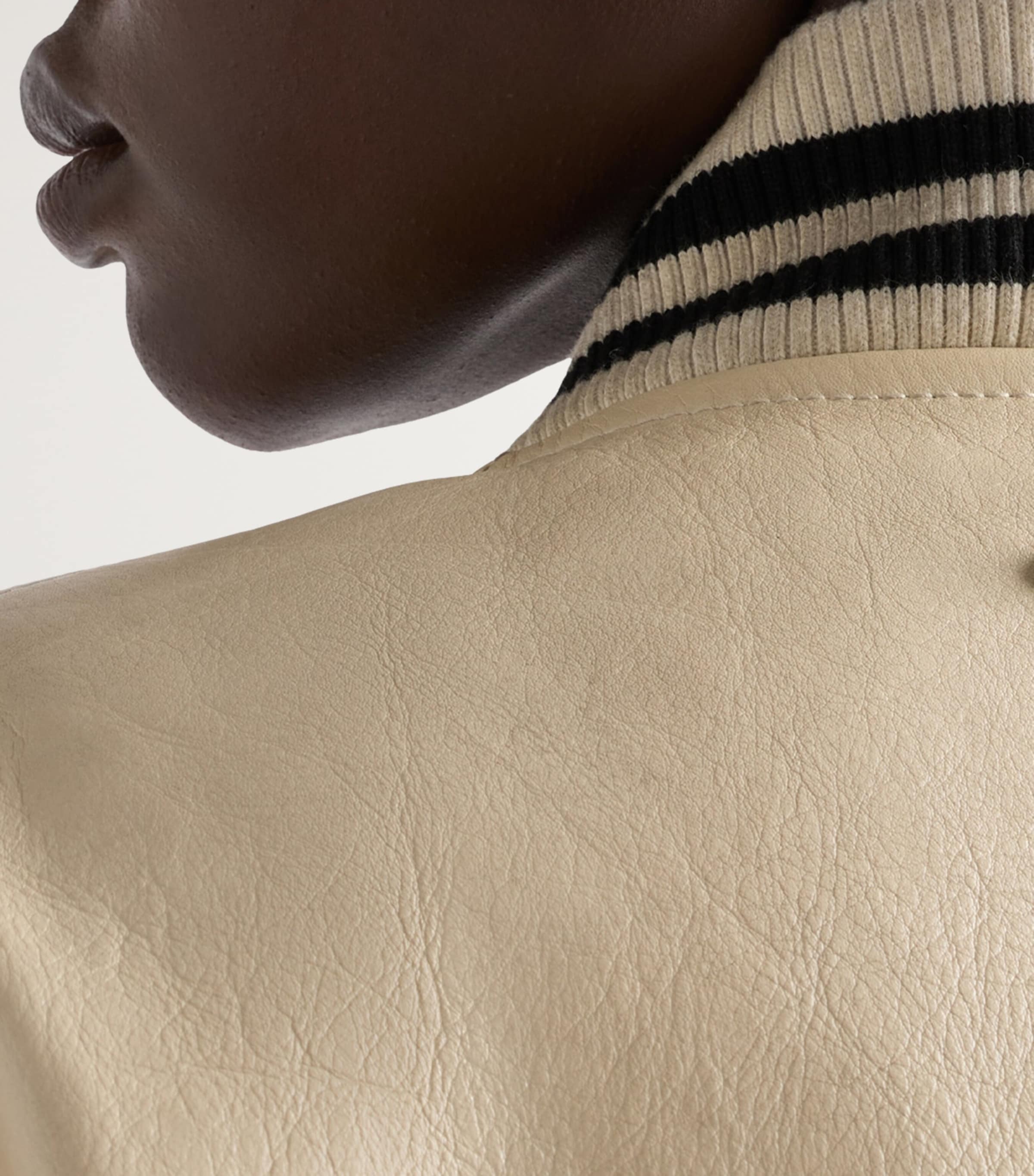 Leather Bomber Jacket F0304 Image 5