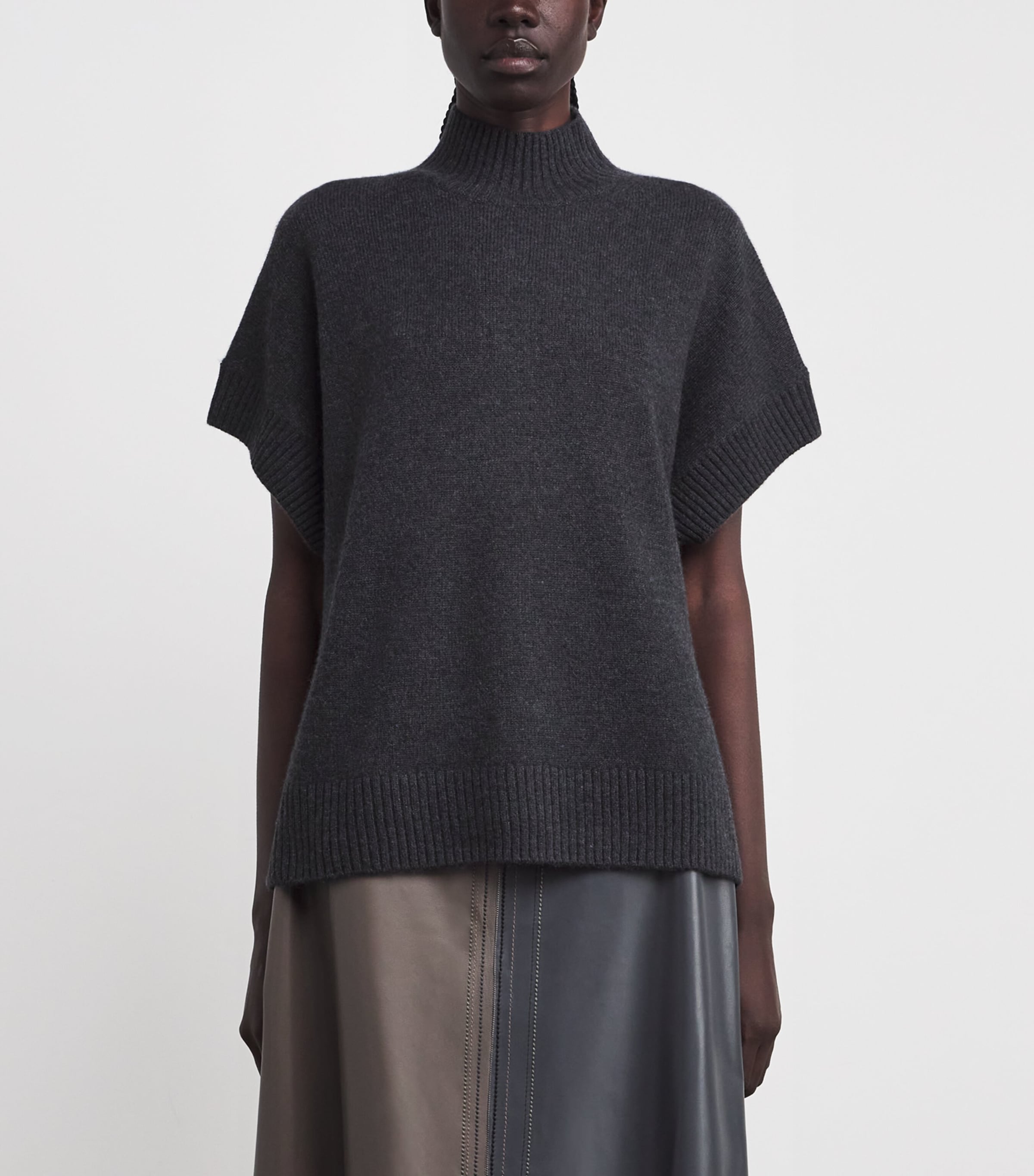 Luxe Cashmere T-Shirt DARK SMOKE Image 3