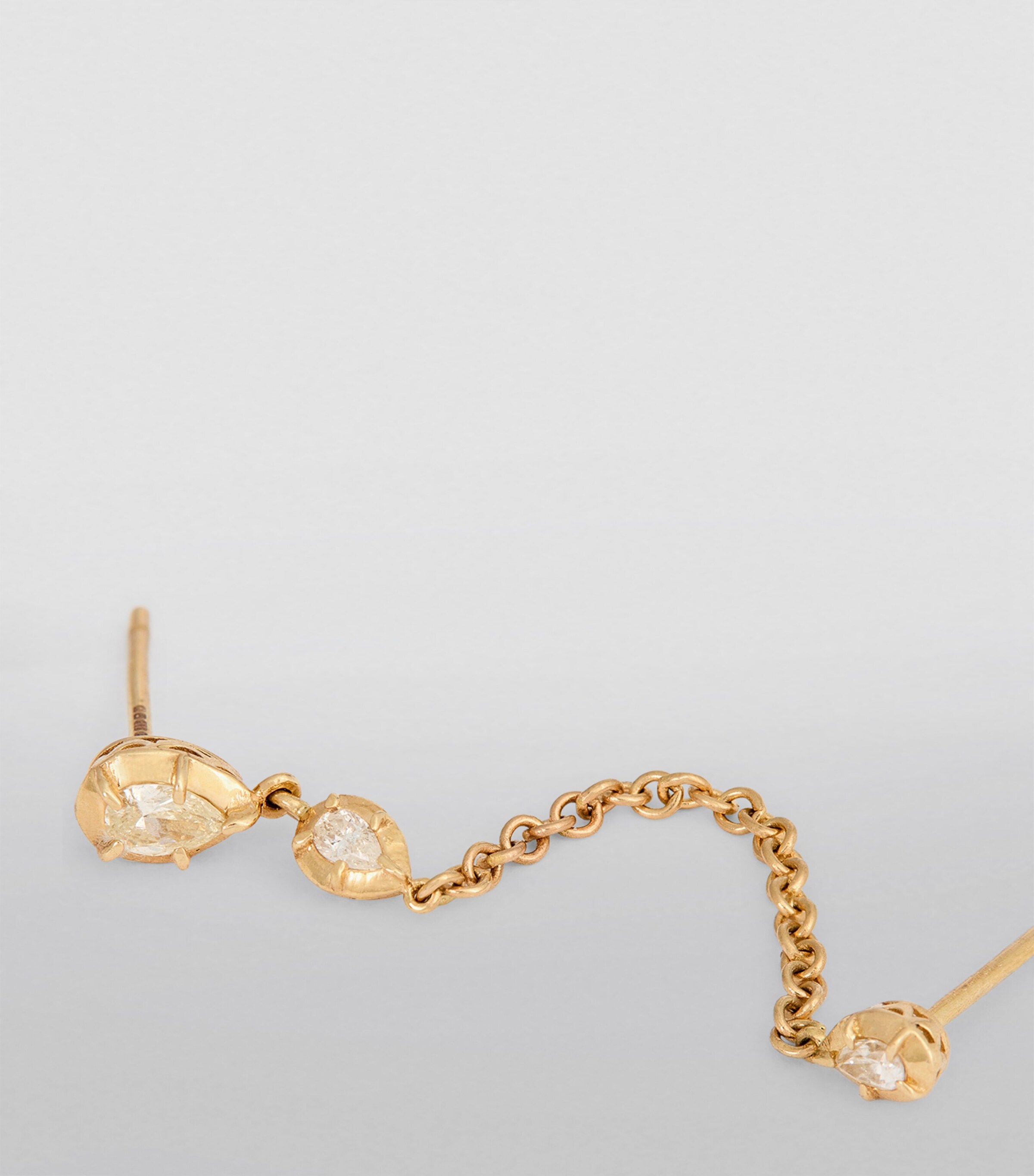 Jacquie Aiche Yellow Gold and Diamond Sophia Double-Piercing Single Earring Yellow Gold Image 5