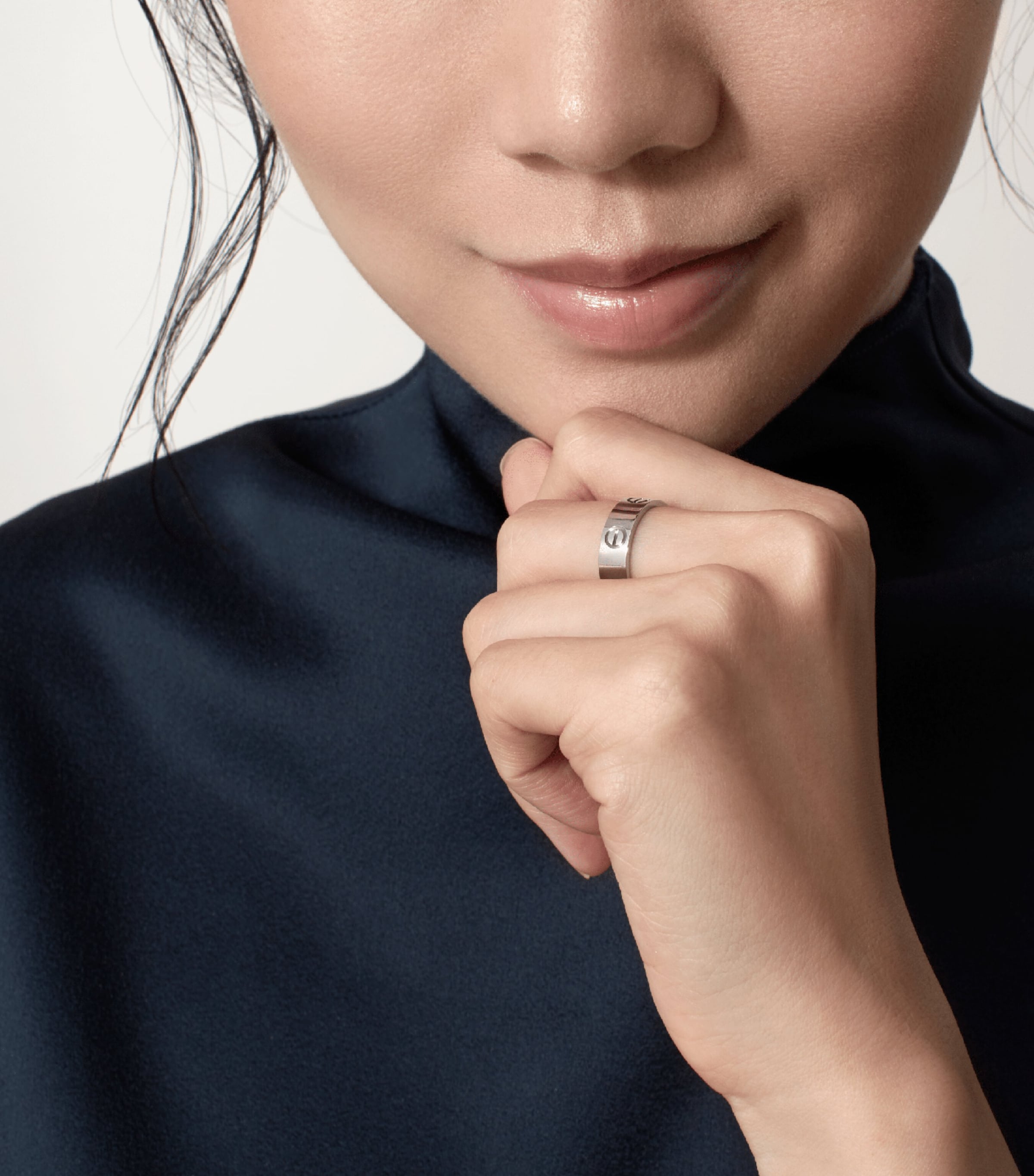 White Gold LOVE Ring MULTI Image 2